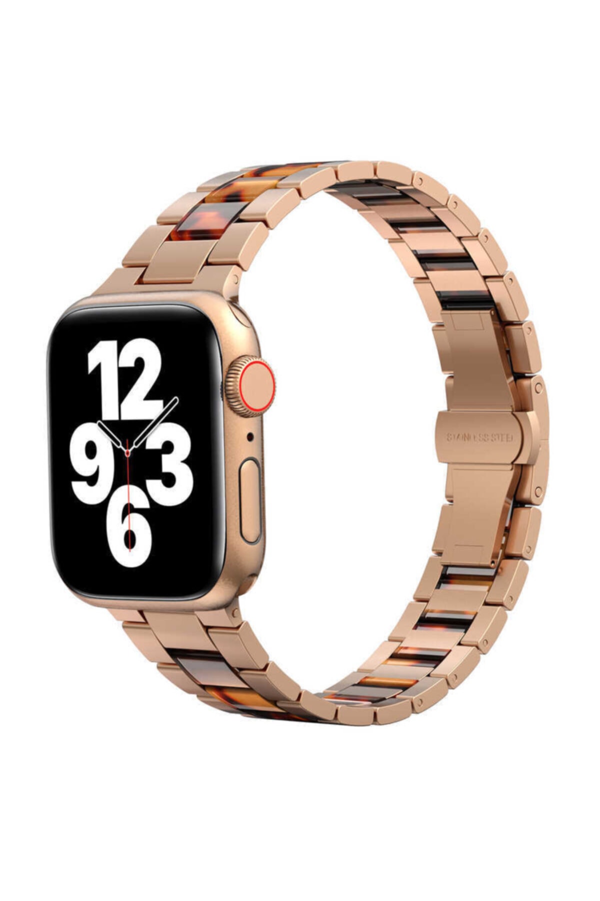 MİYUU Apple Watch Uyumlu 40mm  Resin Steel Belt Metal Kordon