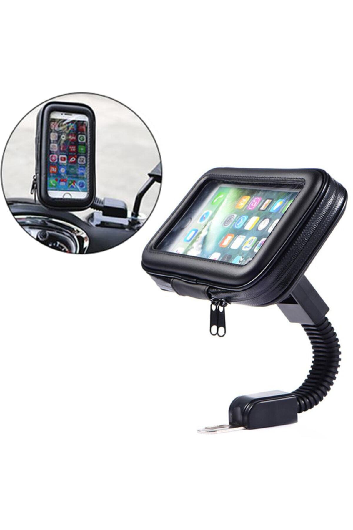 Motorcuengin Motorlu Kurye Telefon Tutucu Ayarlanabilir Aynaya Bağlanır 6.3 Inç
