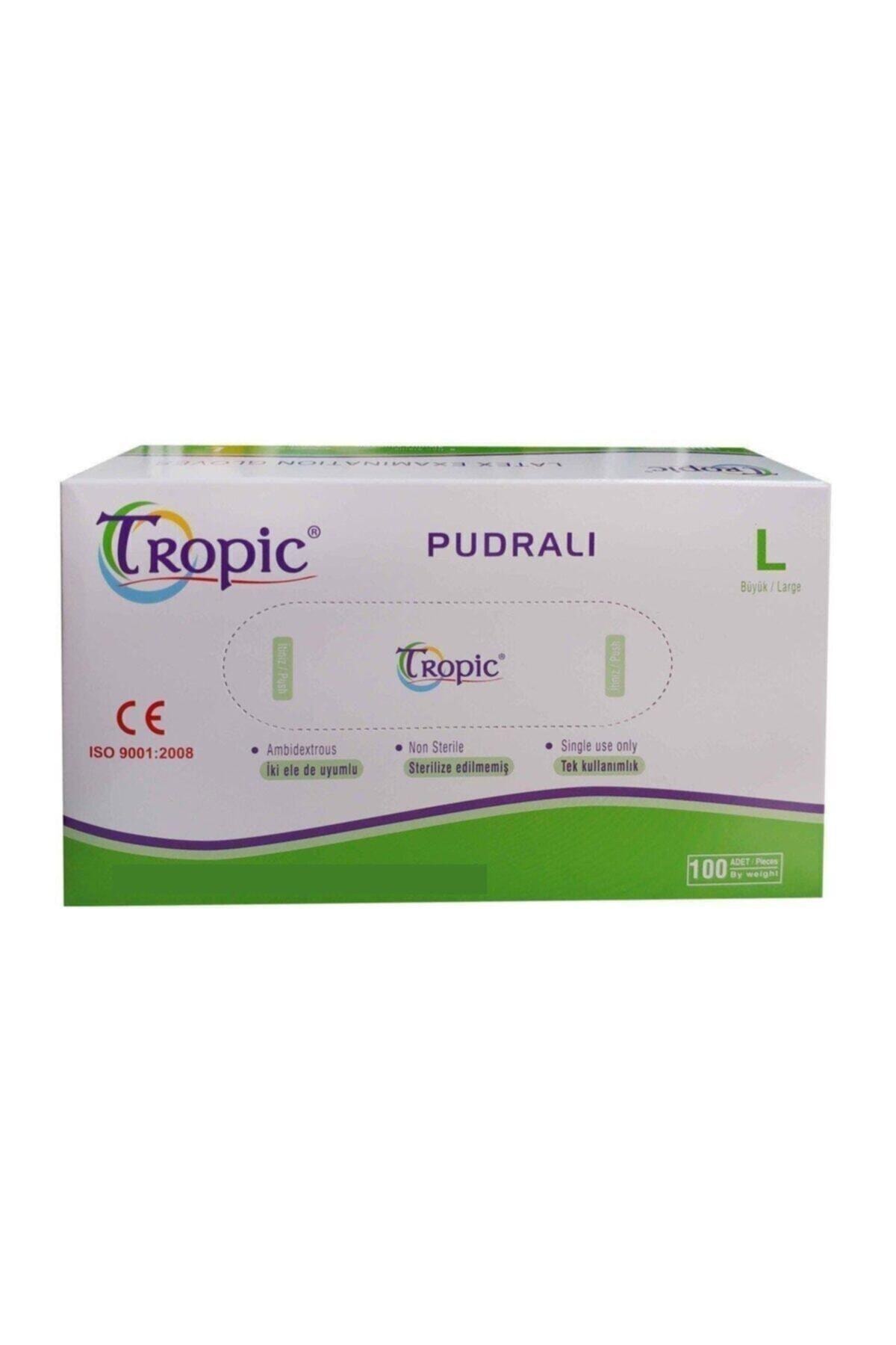 Tropik Pudrasız Lateks Eldiven 100'lü L Beden