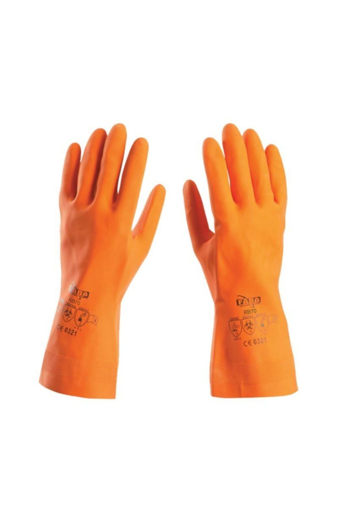 FABA Rb70 Gıda Uyumlu Pamuk Astarlı 33 Cm Kauçuk Eldiven (8 No/ M Beden)