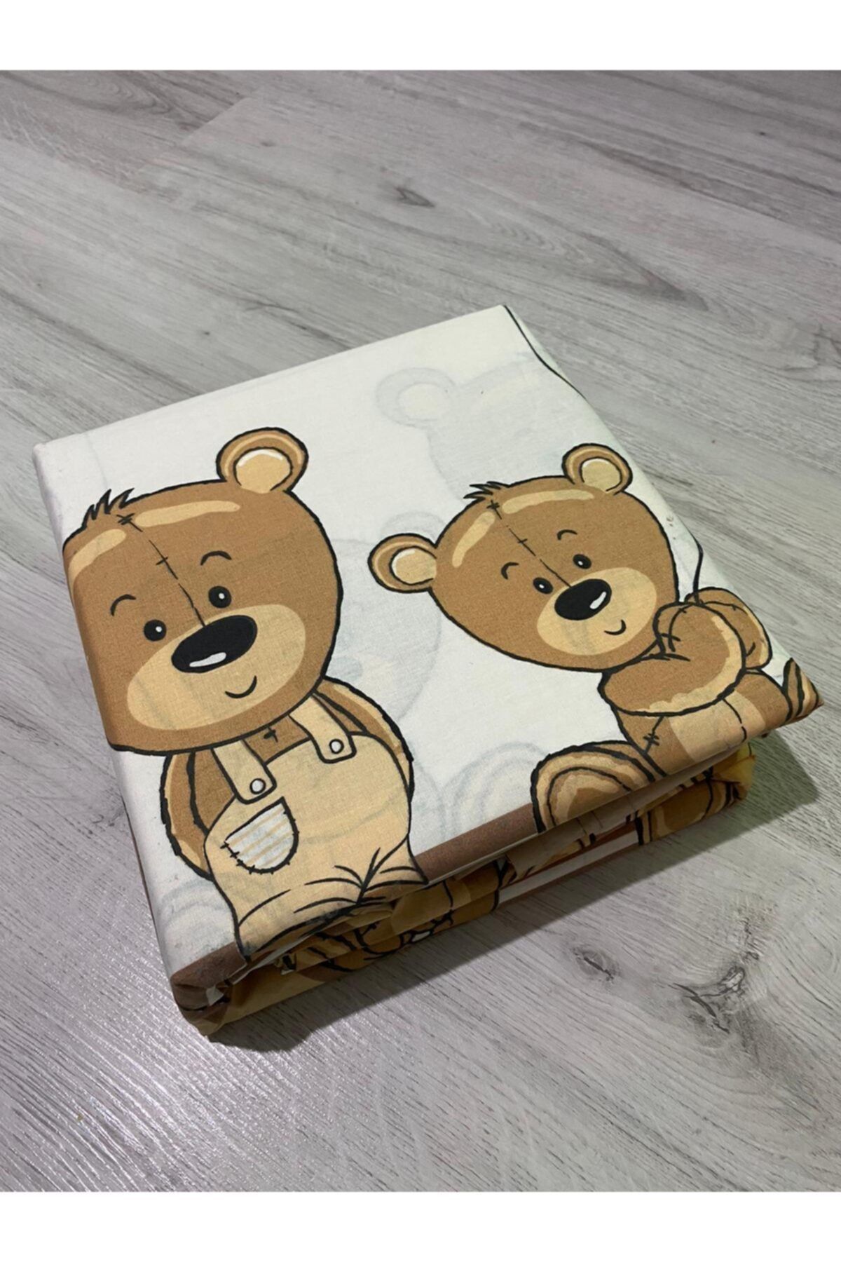 tiftikhome 3 Parça Set Bebek Nevresim Takımı, Ayıcık %100 Pamuk Bebek Nevresim Takımı