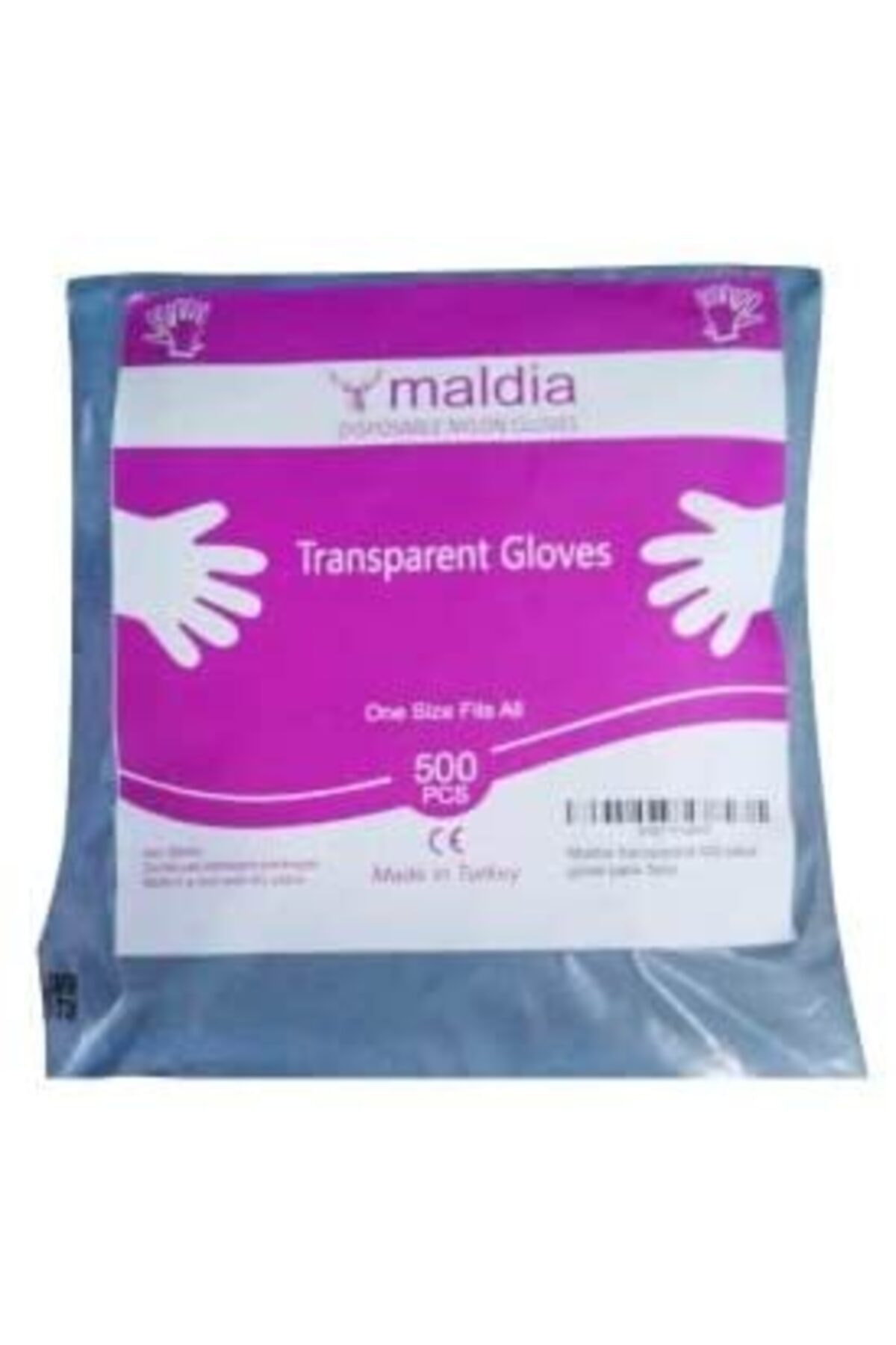 Maldia Şeffaf Eldiven 500'lü