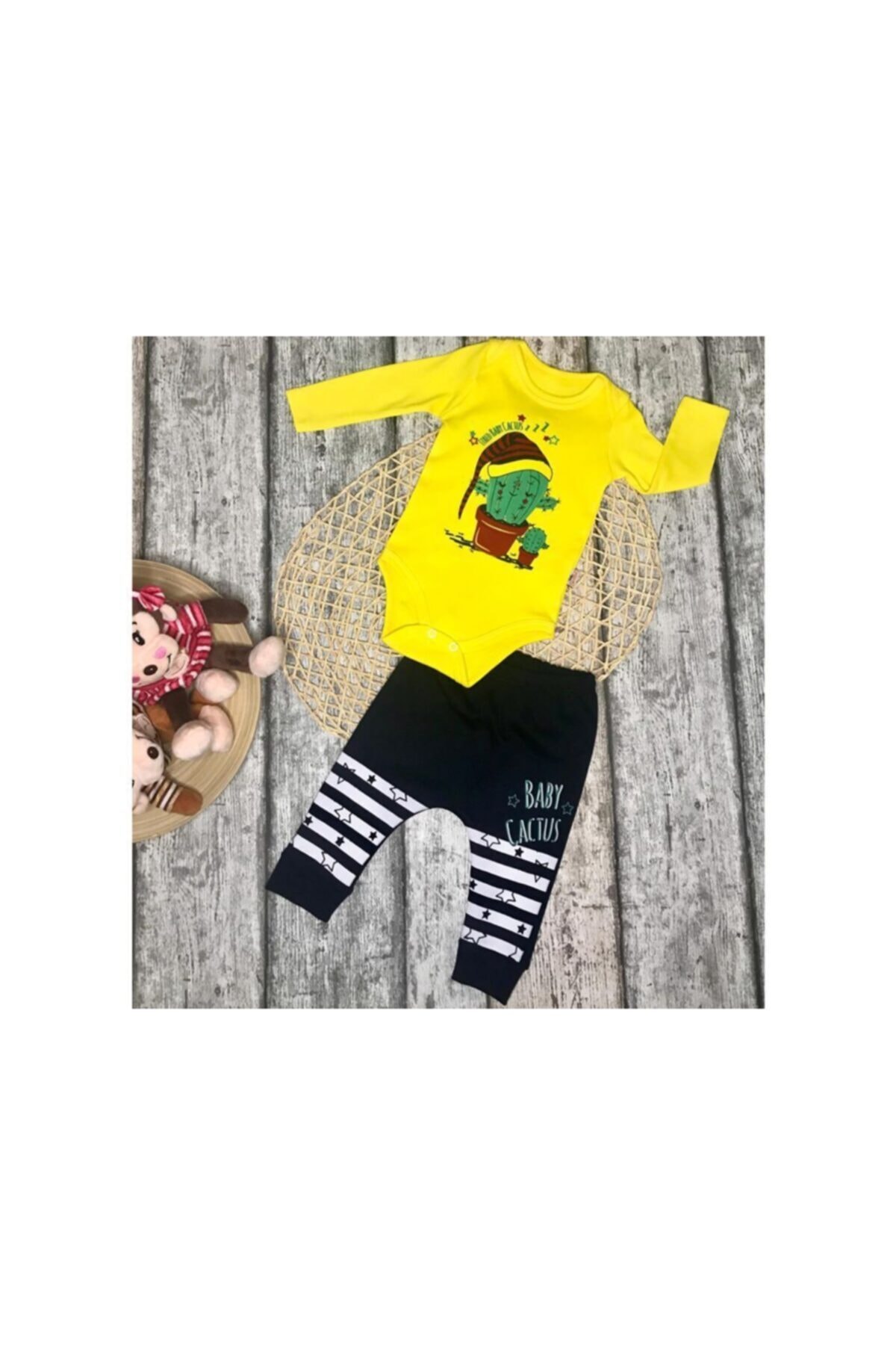 Mini Bird Kaktüslü 2 Li Erkek Bebek Takımı K26531