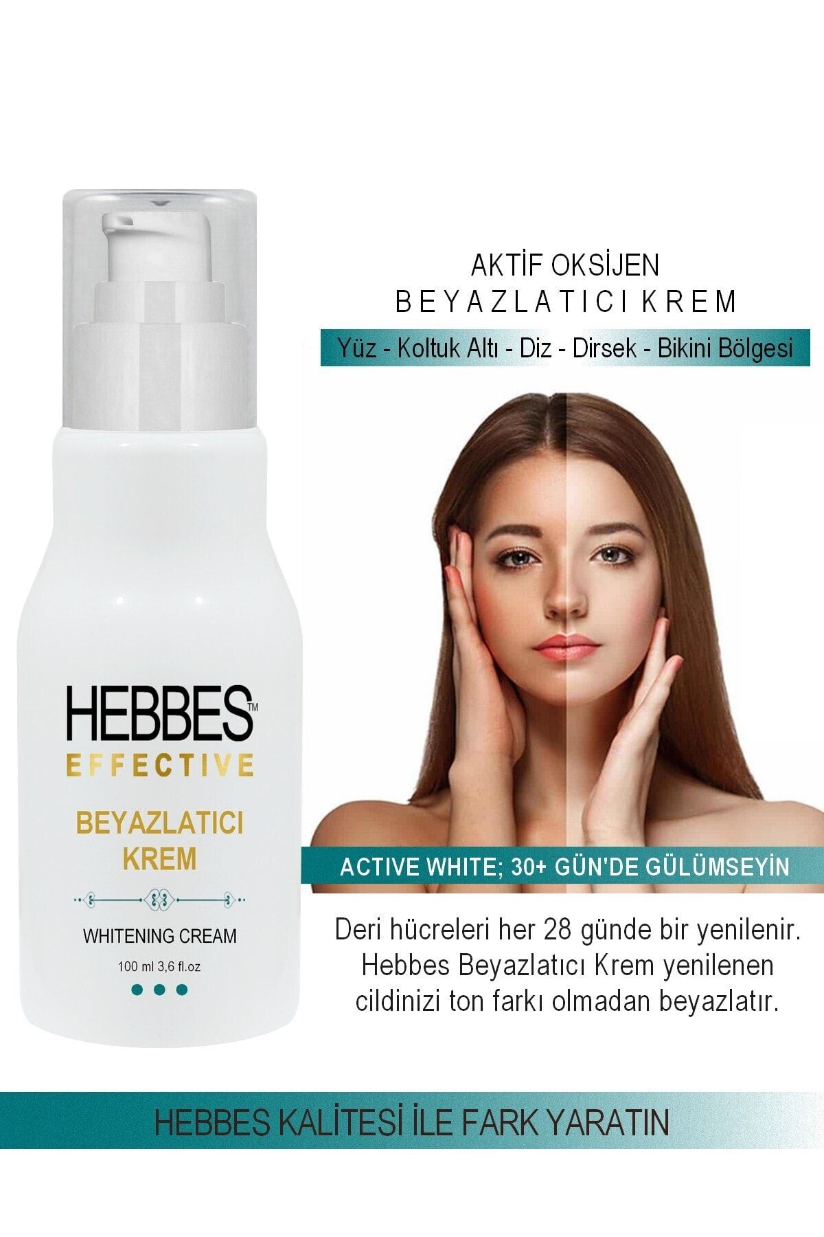 HEBBES Cilt Beyazlatıcı Aydınlatıcı Krem 100 ml