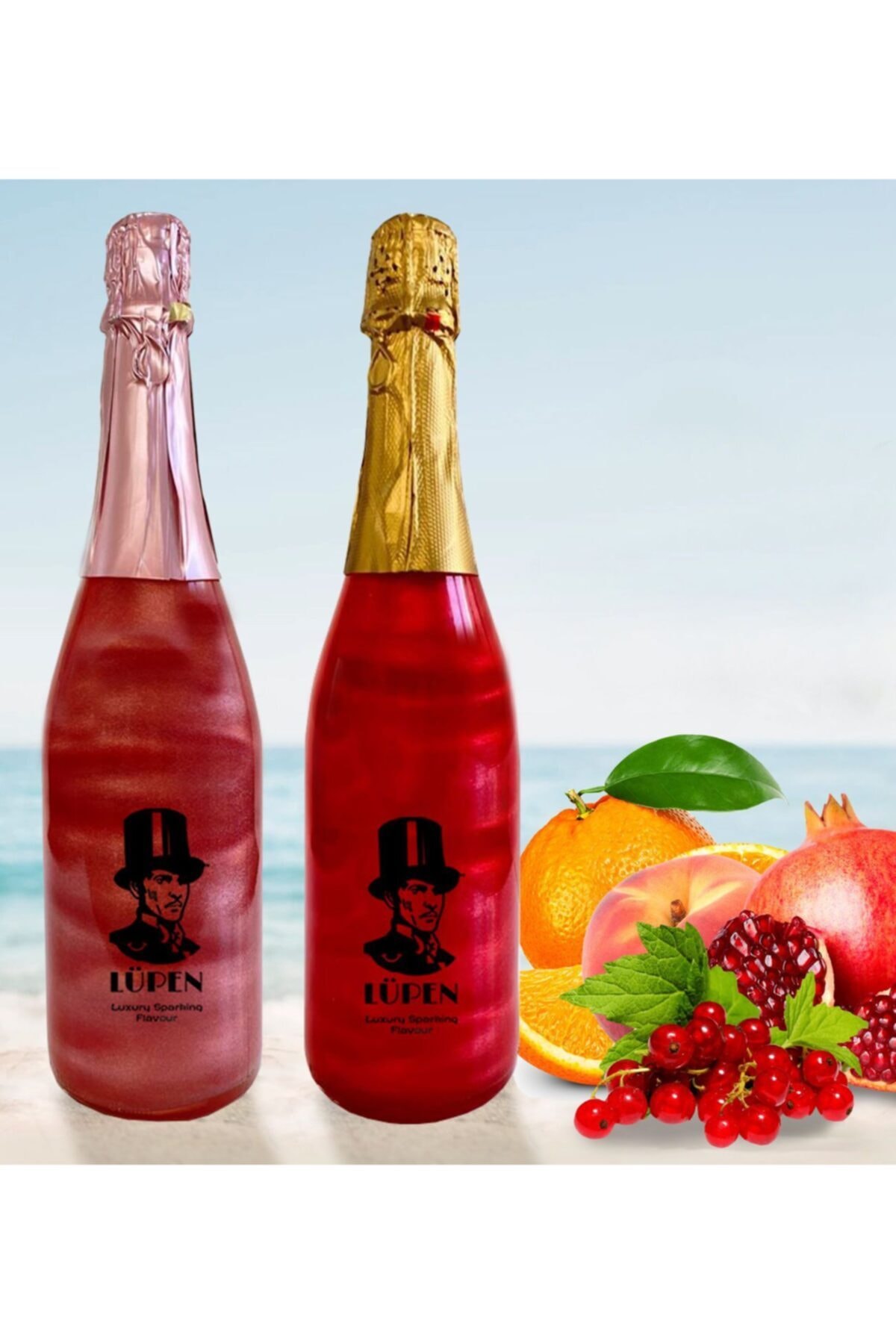 Lüpen Alkolsüz Simli Lux  İçecek Frenk Üzümü Aromalı 2 Adet