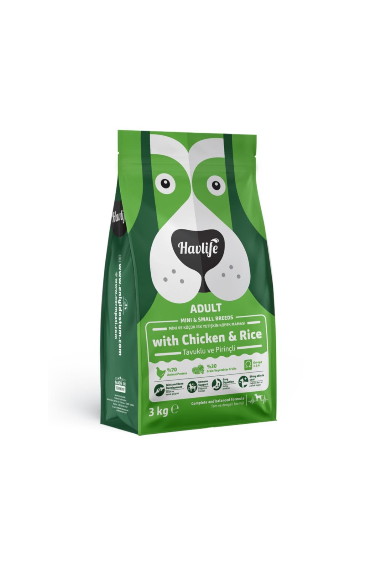 HAVLIFE Tavuklu Ve Pirinçli Mini Ve Küçük Irk Yetişkin Köpek Maması 3 Kg