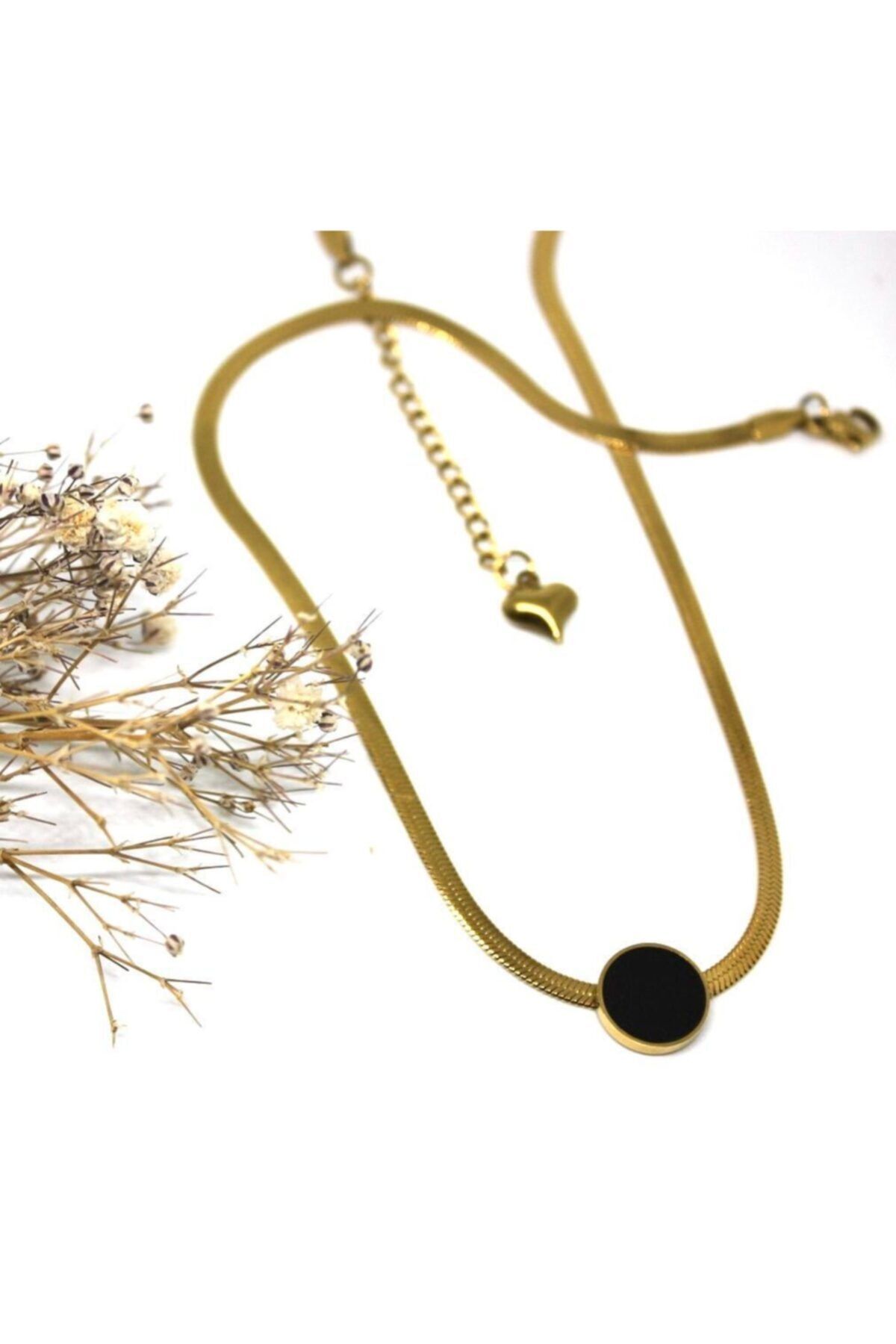 GLARE JEWELRY Italyan Zincir Gold Çelik Ve Altın Kaplama Choker Kolye