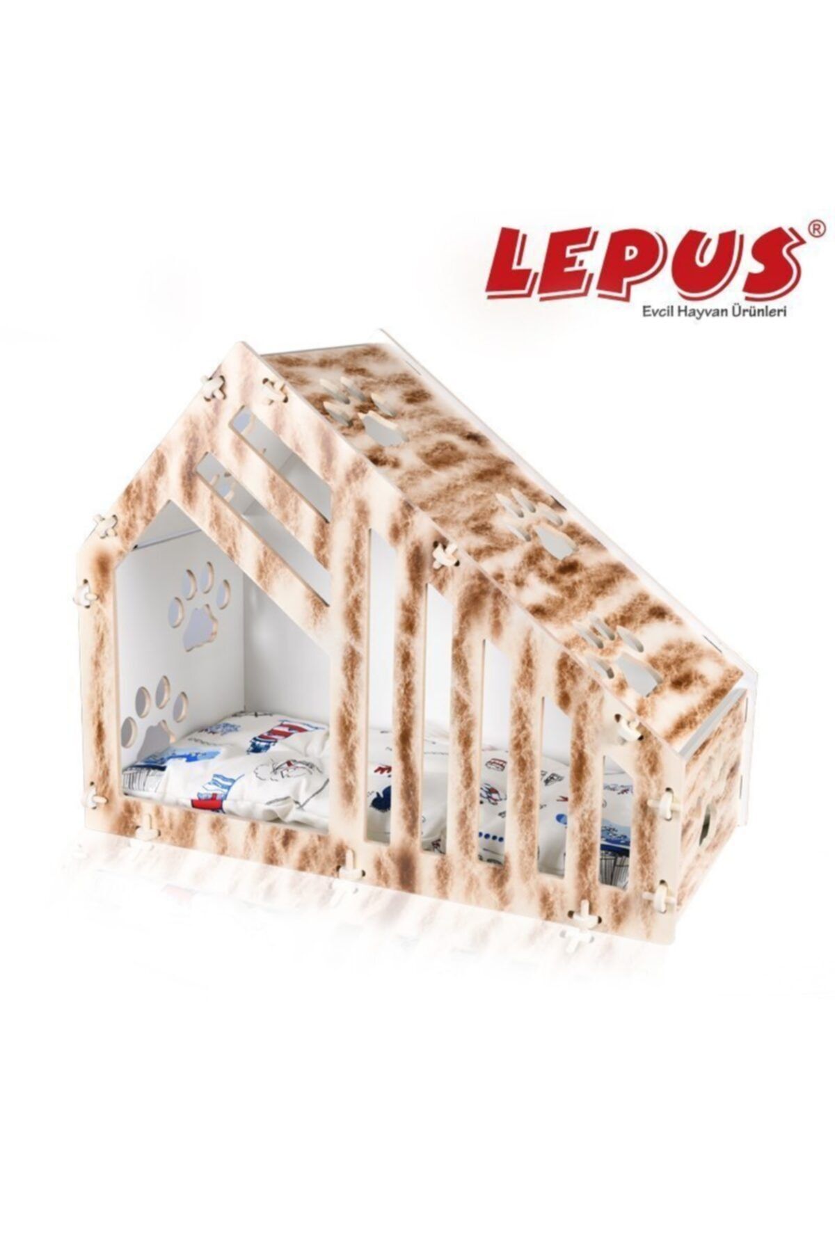 Lepus Luxury Villa Kedi Ve Küçük Köpek Yuvası Krem 36x62x75h Cm