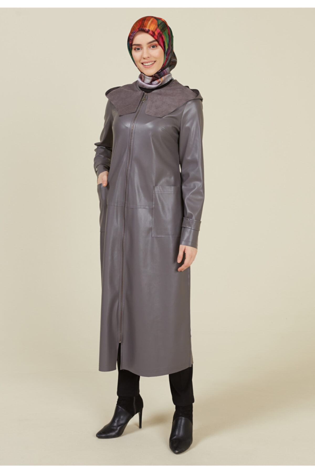 Setrms Gri Tesettür Pardesü 2212042