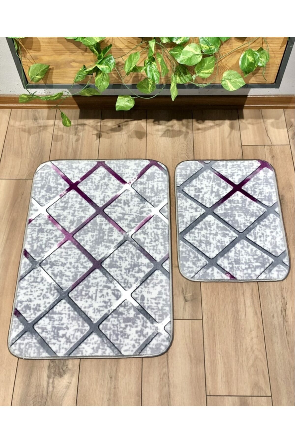 Valavingo Banyo Halısı 2'li Banyo Paspas Seti Kaymaz Taban Yıkanabilir Klozet Takımı