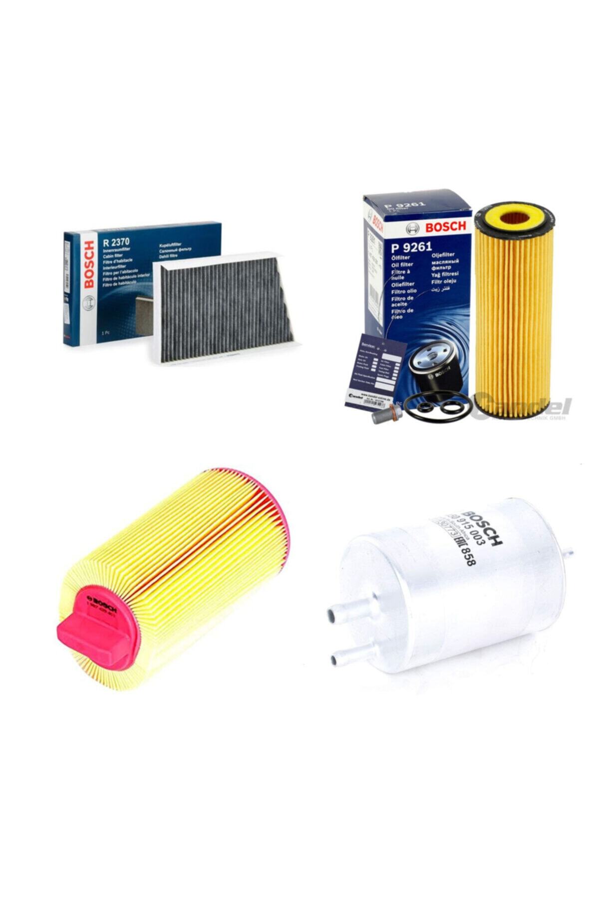 Bosch Filtre Bakım Seti Mercedes W203 C 180 Kompressor 01-07 Bnz Hava + Yağ F.+ Yakıt + Polen