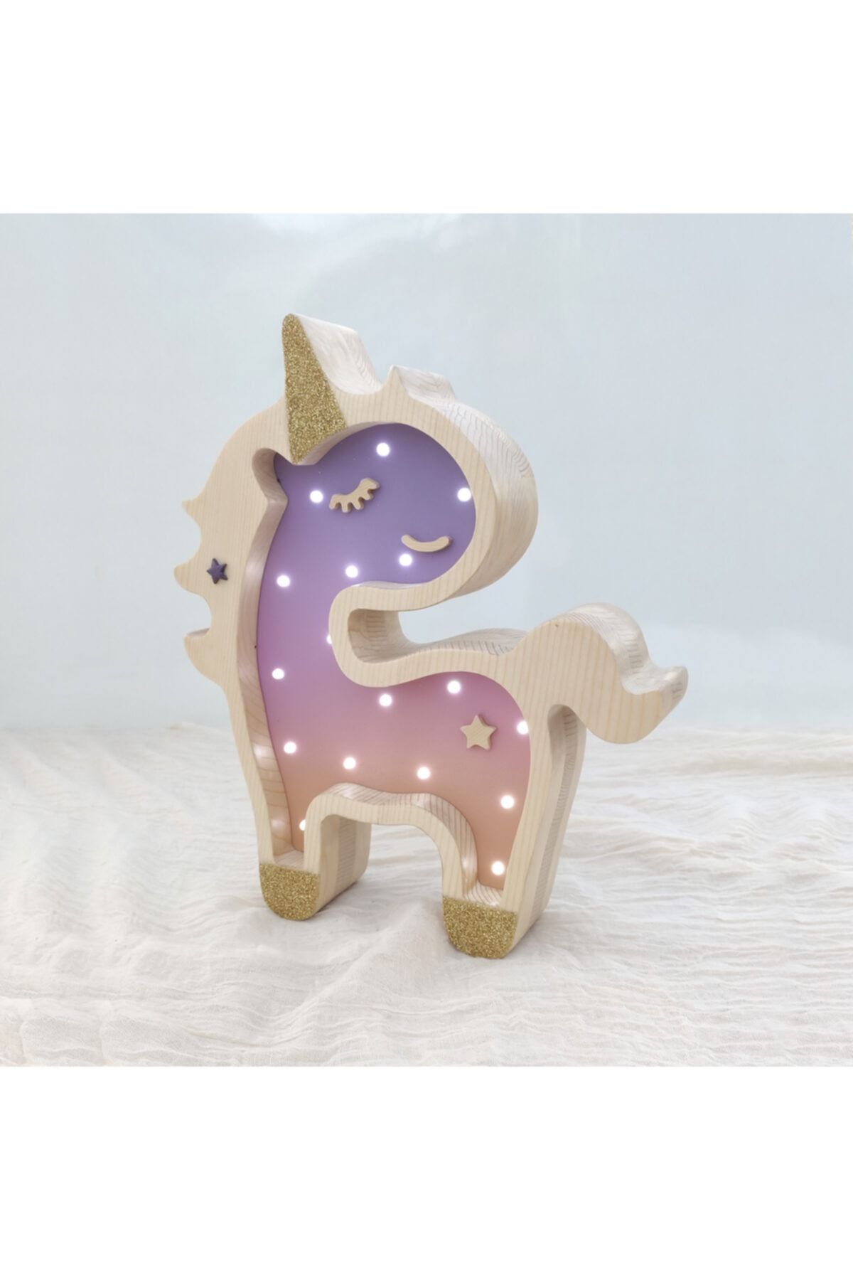 SercheKids Ahşap Unicorn Çocuk Odası Gece Lambası