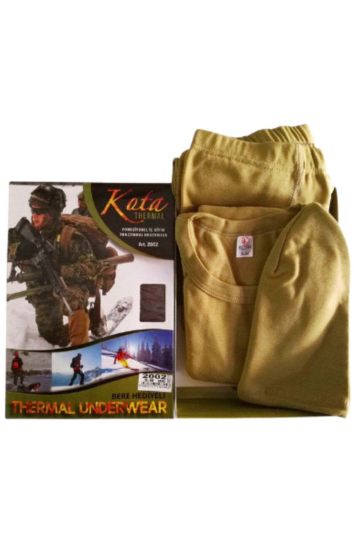 KOTA THERMAL Nano Kum Beji Renkli Unisex Bere Hediyeli 3'lü Termal İçlik Takımı