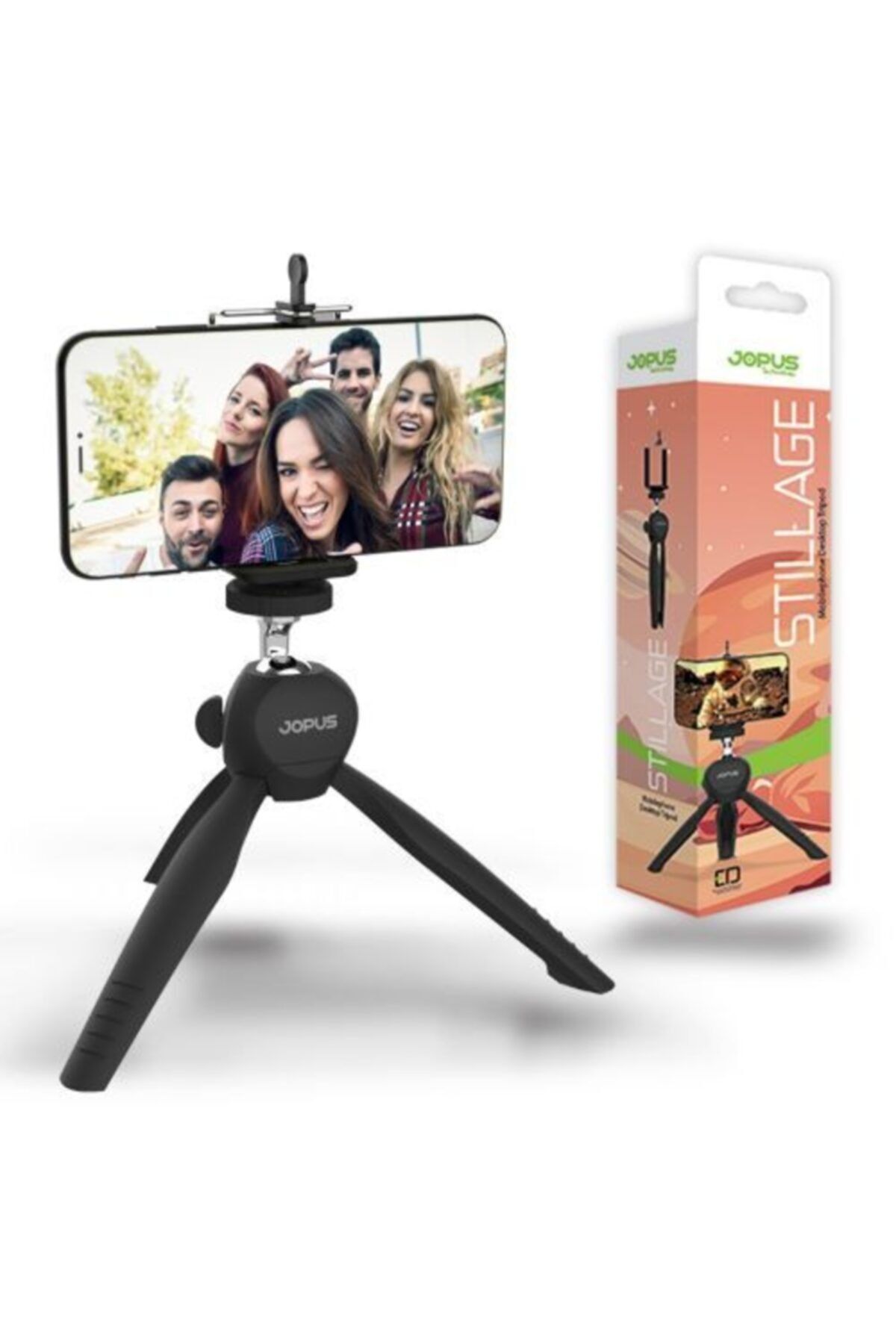 Jopus Pofesyonel Fotoğraf Ve Video Çekimi Tripot Telefon Tutucu Esnek 360° Açılı Youtuber Tripodu
