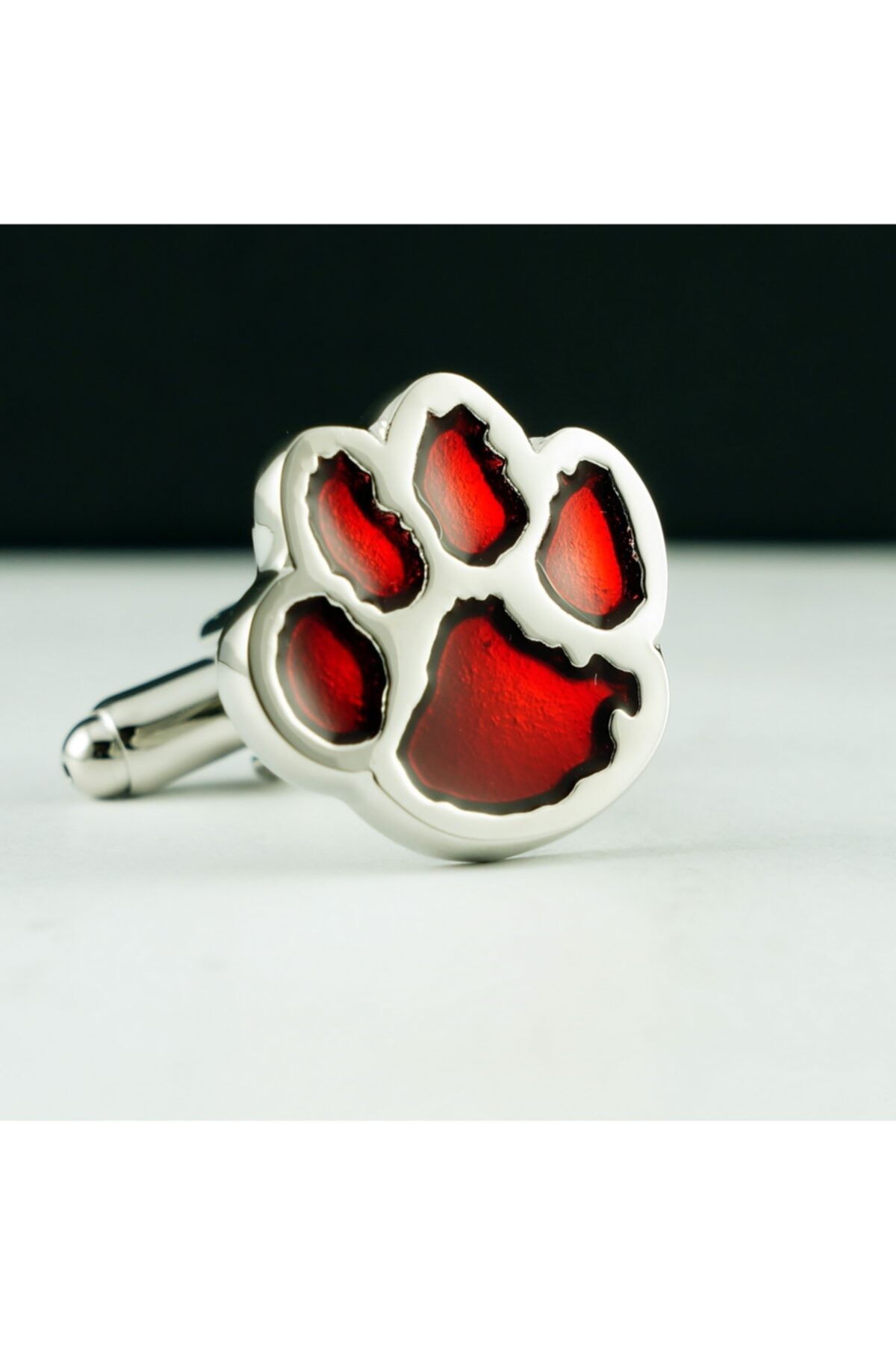 eXtore Kol Düğmesi Köpek Kedi Pati Ayak Izi Kırmızı Veteriner Kd463