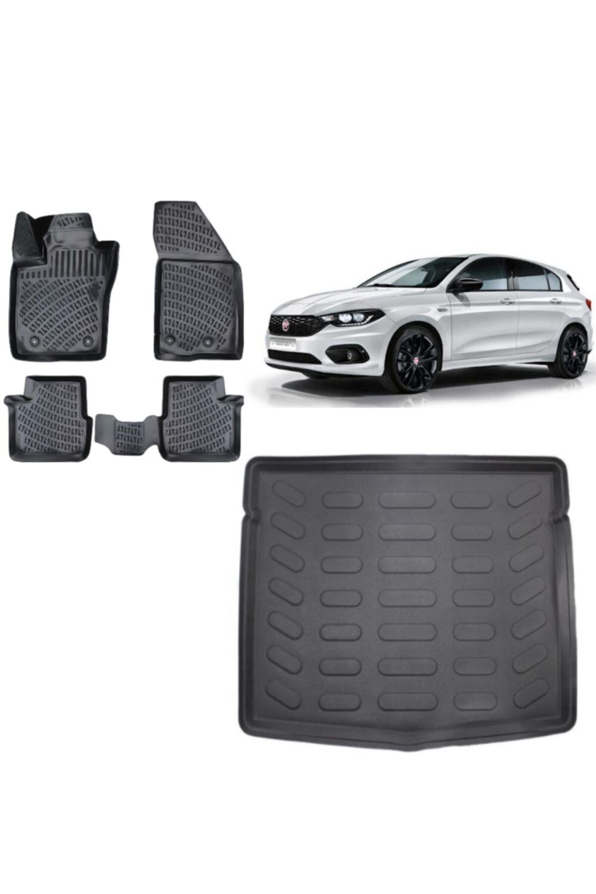 Rizline Fiat Egea Hb 2015 Sonrası 3d Bagaj Havuzu+3d Havuzlu Paspas Takımı