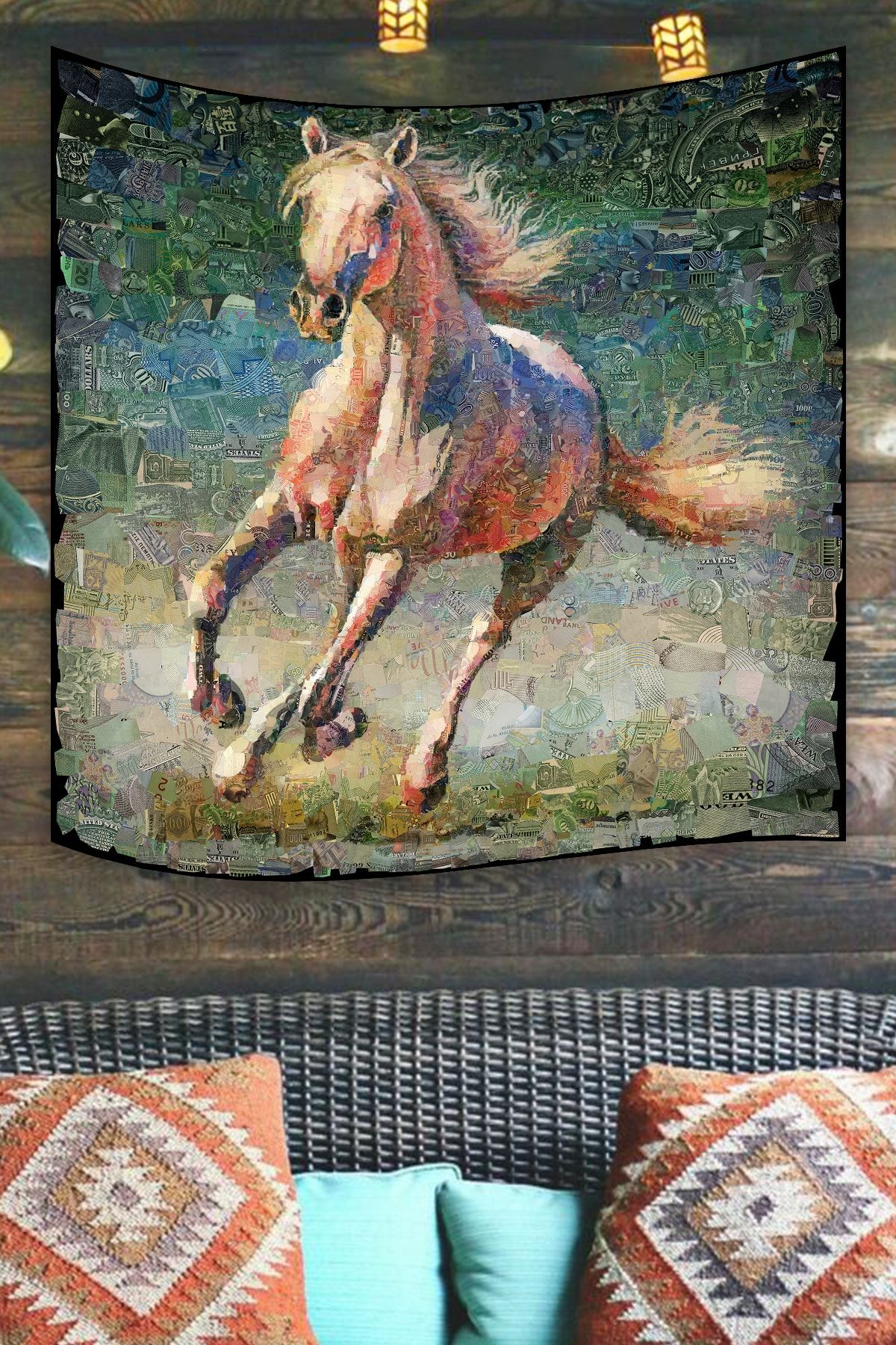 BiTablom Wild Horse Money Duvar Halısı