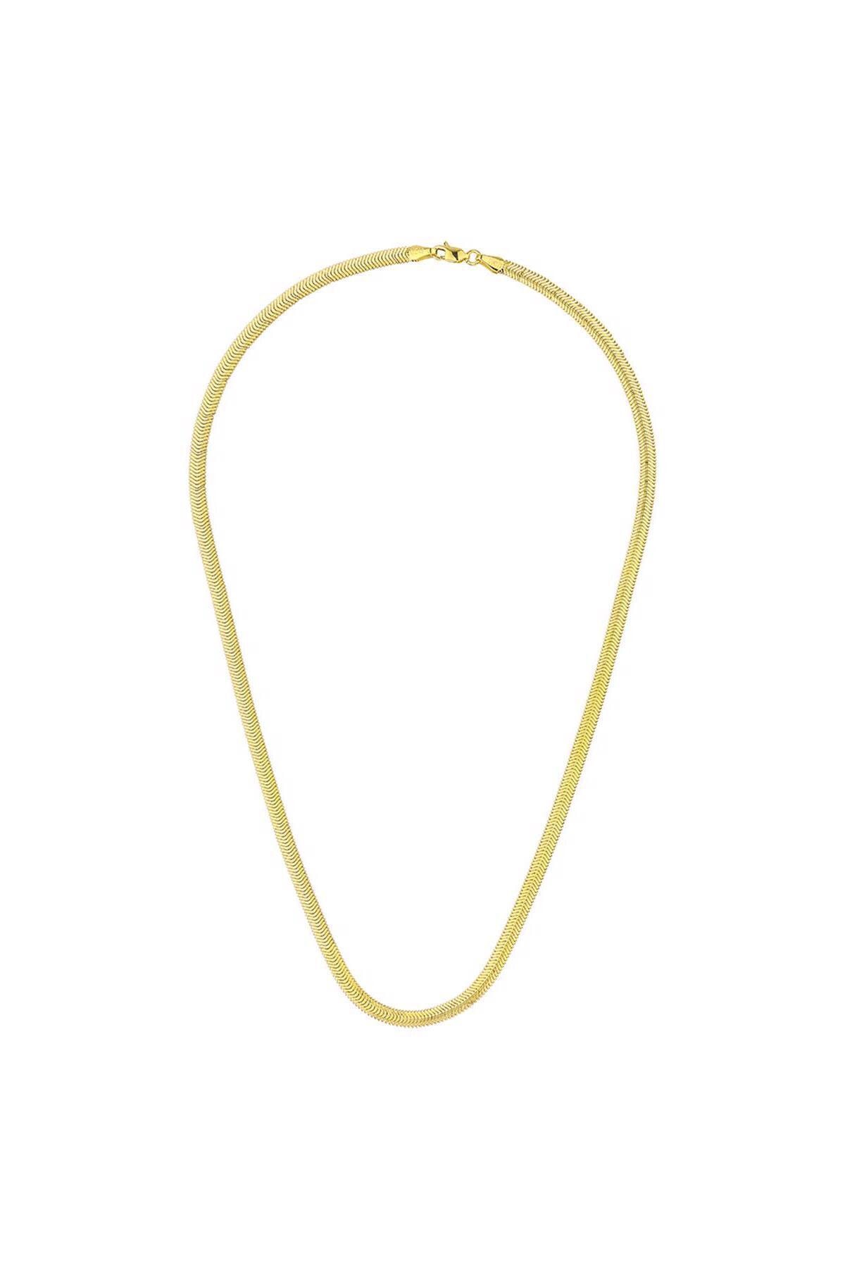 Bilezikci Balıksırtı Altın Boyun Zinciri - 50 Cm