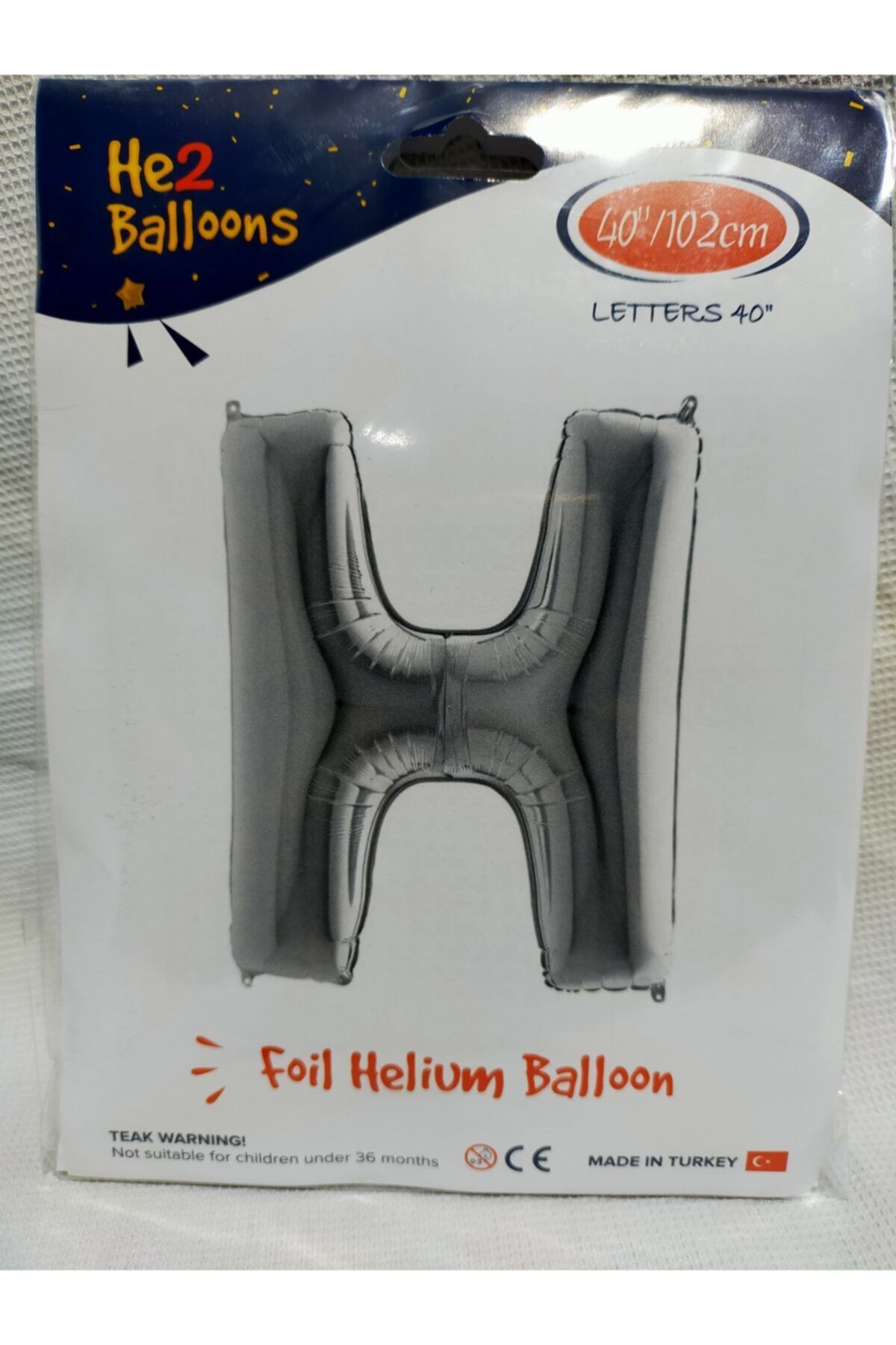DÜĞÜN DERNEK PAZARI H Harfi Gümüş Folyo Balon 102 Cm