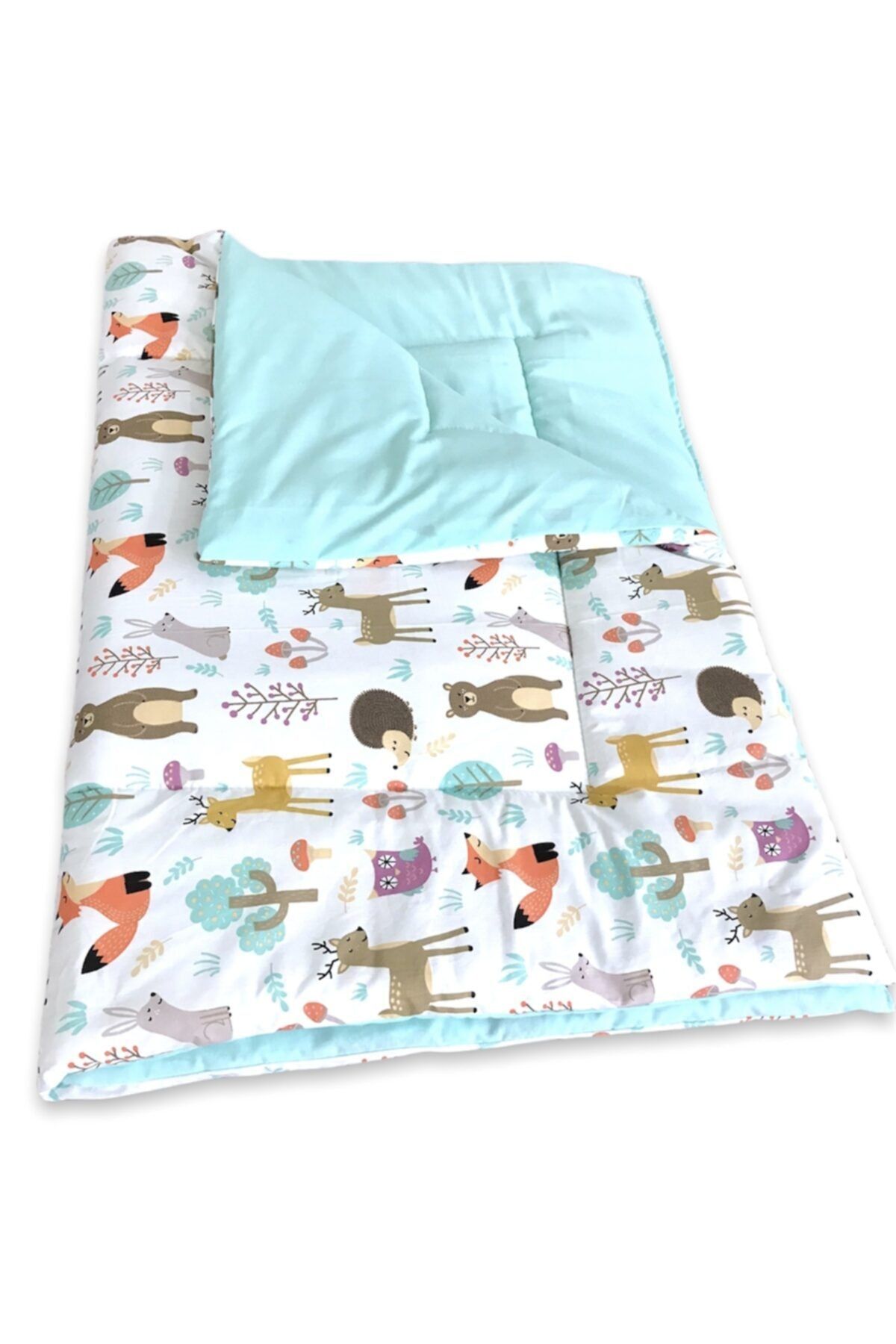 Bebek Özel %100 Pamuk Bebek Çocuk Yorganı 80x110 Cm Ölçülerinde (doğa Mint Yeşili)