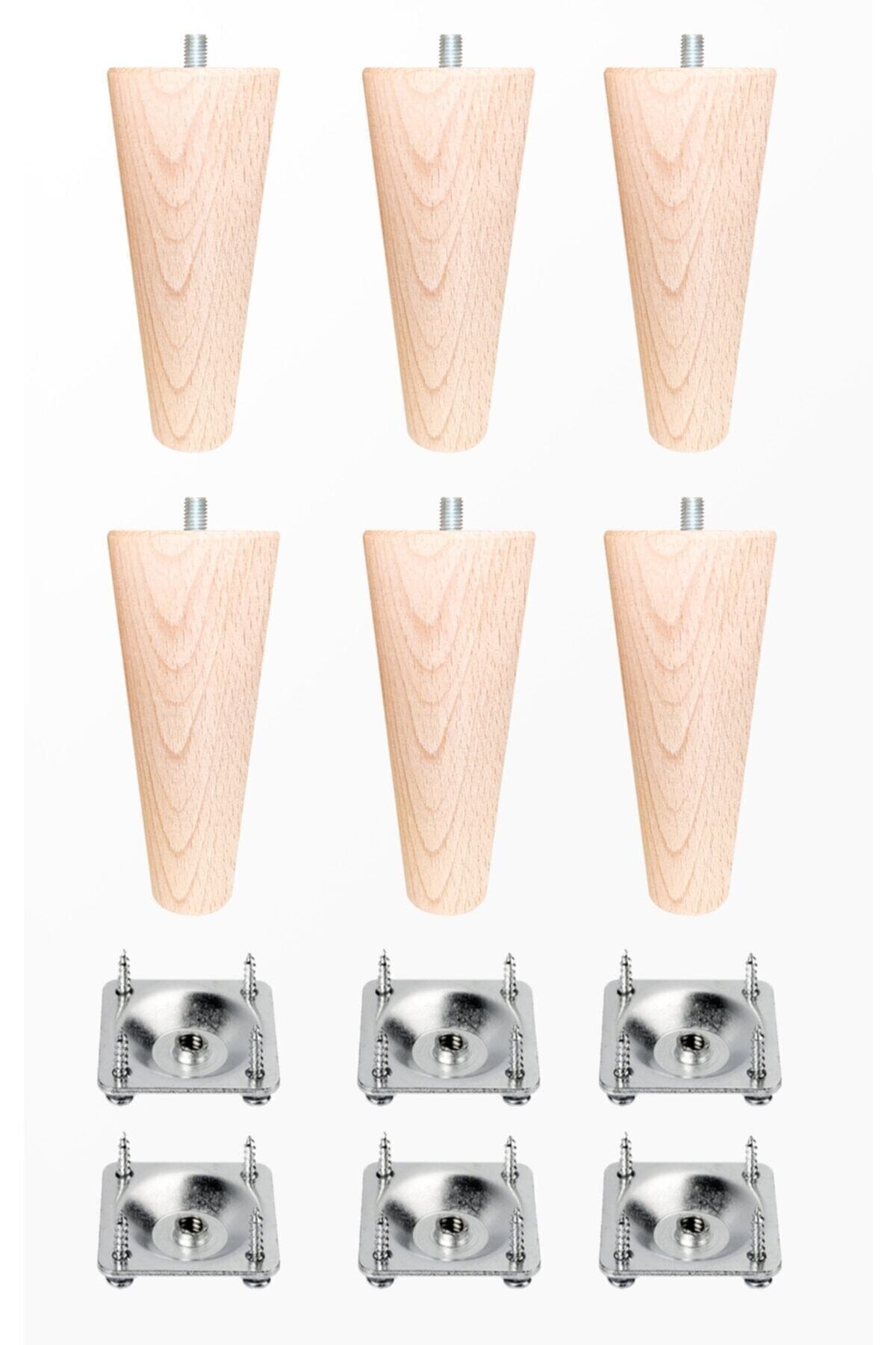 turanahşap Koltuk Ayağı-sehpa Ayağı-baza Ayağı-mobilya Ayağı-ahşap Ayak-uzunluk: 12 Cm-çap: 5.5 Cm / 6'lı Set