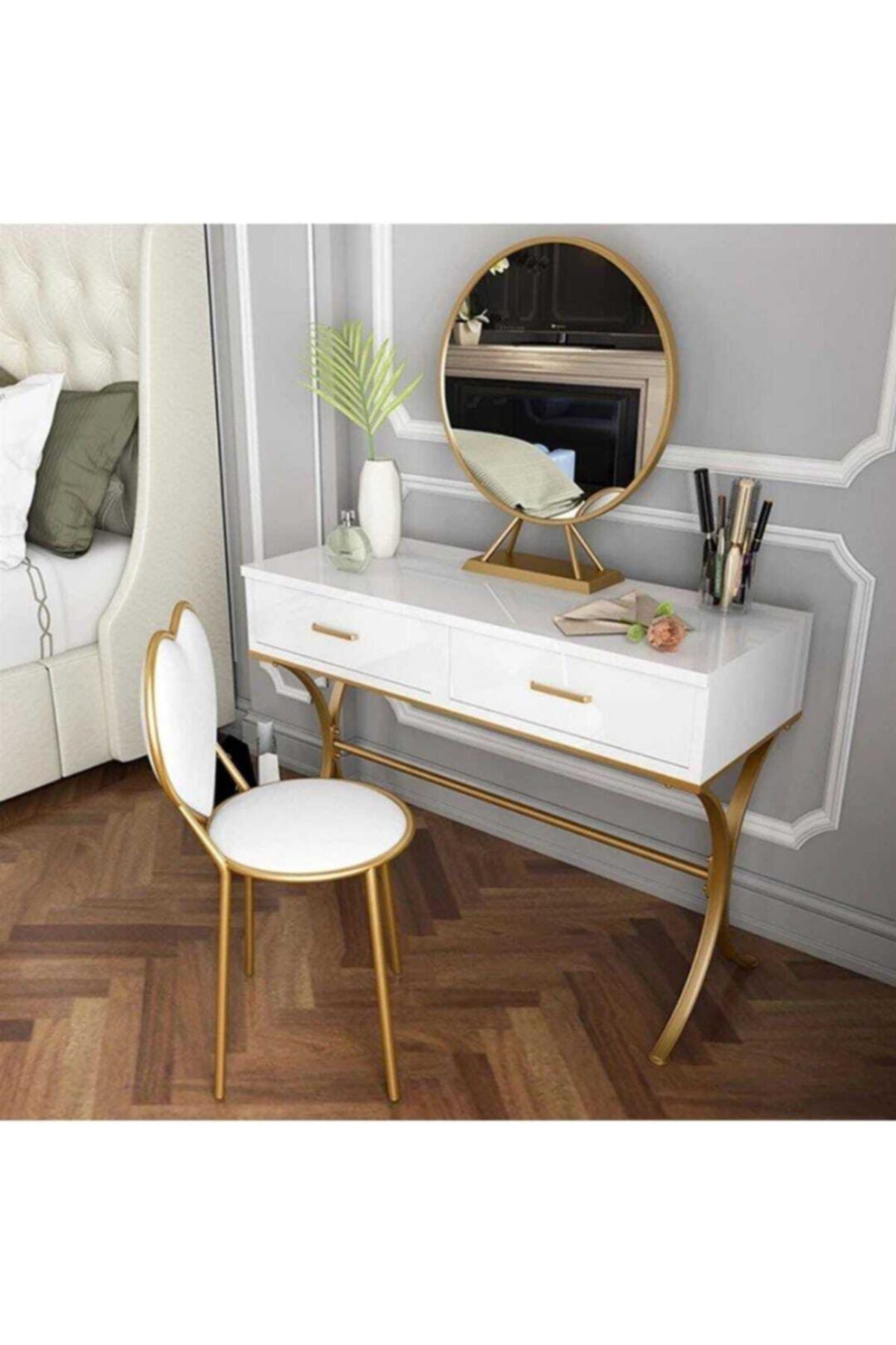 zey designer Gold Makyaj Masası