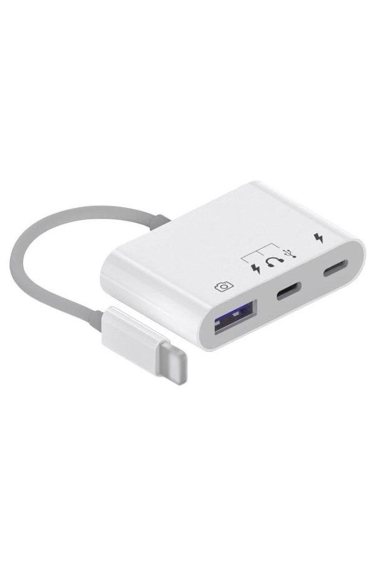 Maf Aksesuar Iphone-otg Hub Usb Type C To Kulaklık Ve Usb Kamera Okuyucu Otg