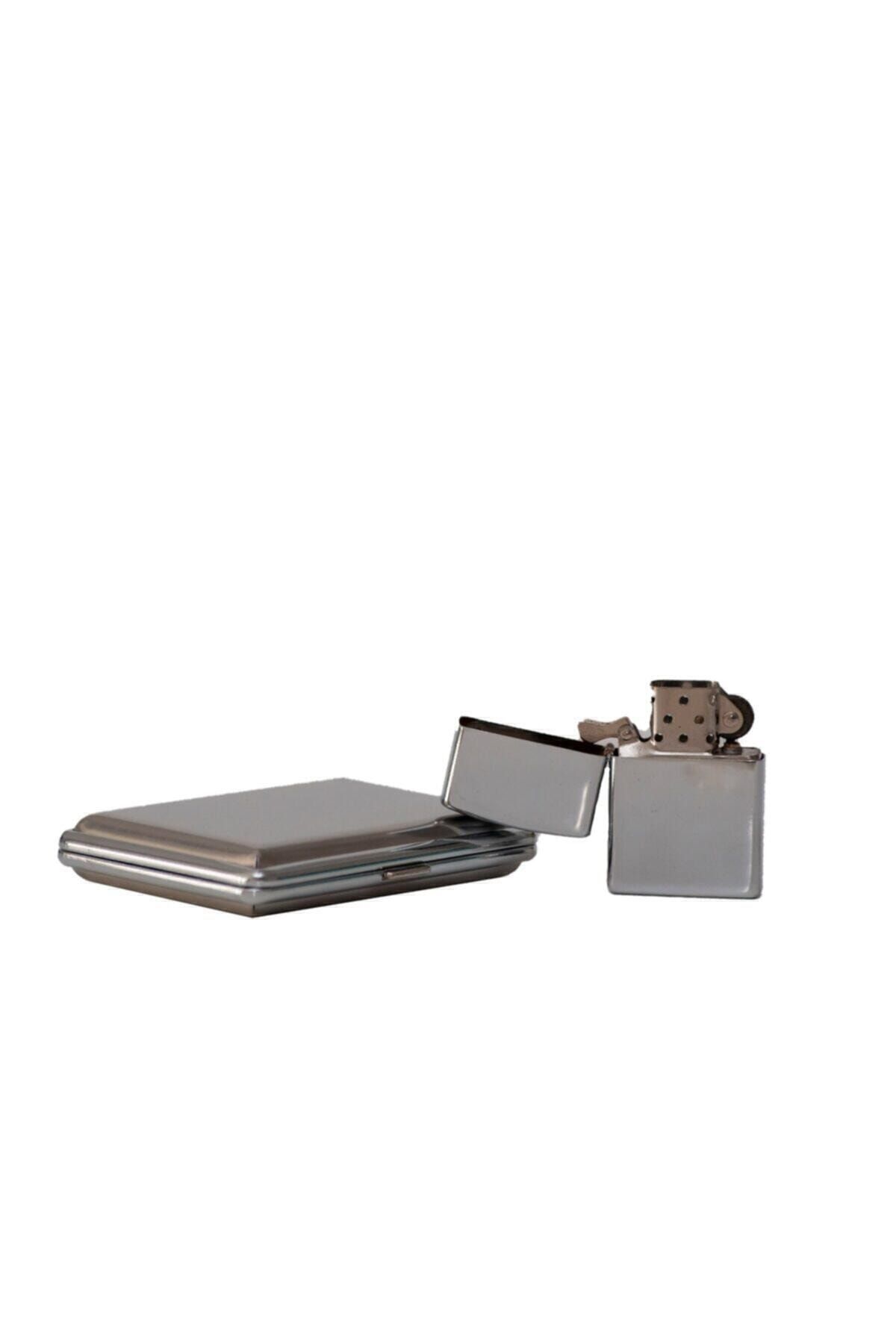 By adm Metal Tabaka Ve Metal Zippo Takımı Çakmak Tabaka Seti