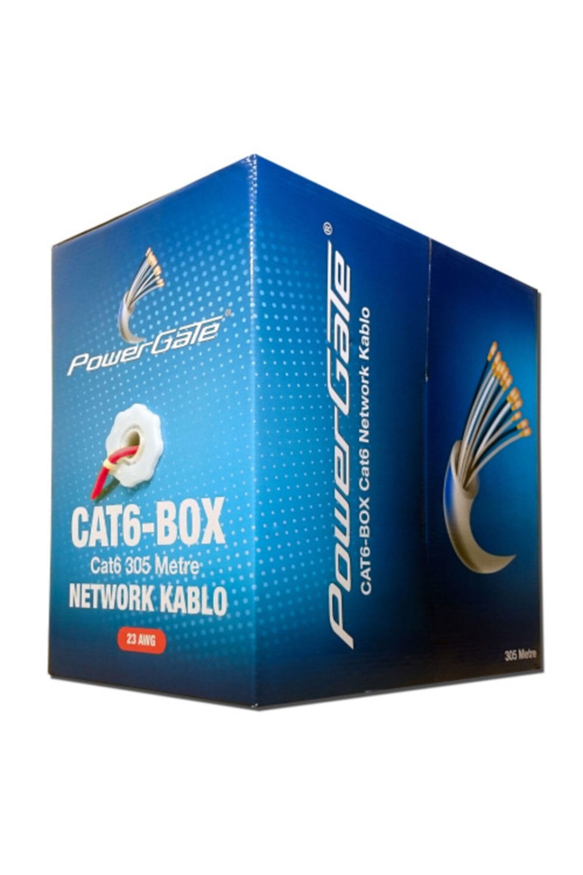 Powergate Cat6-box-re 23awg 0,57mm Utp Cat6 Kablo 305m Kırmızı