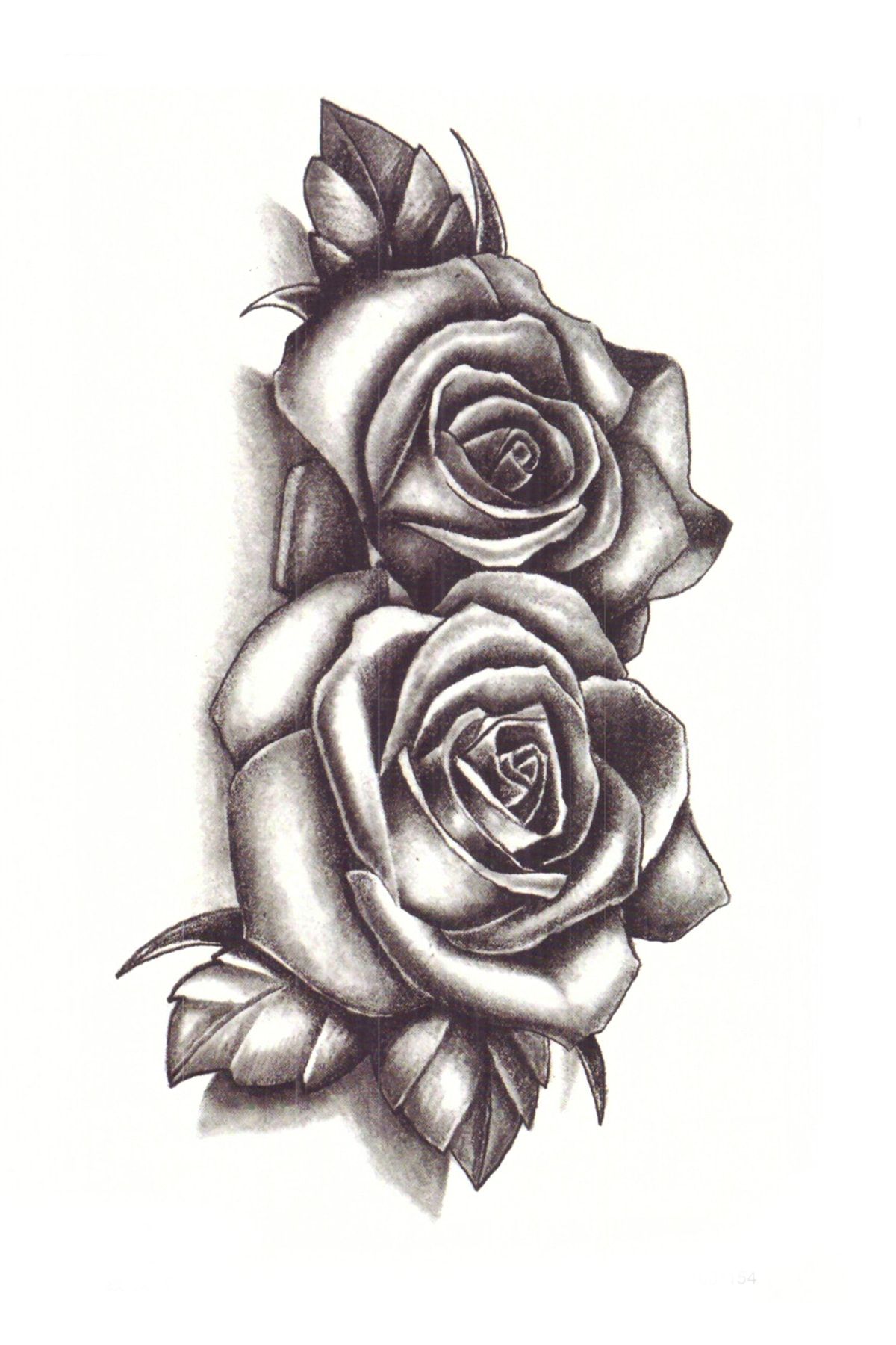 Store&Tattoo Kara Kalem Gül Geçici Dövme Orta Boy 21x15 Cm