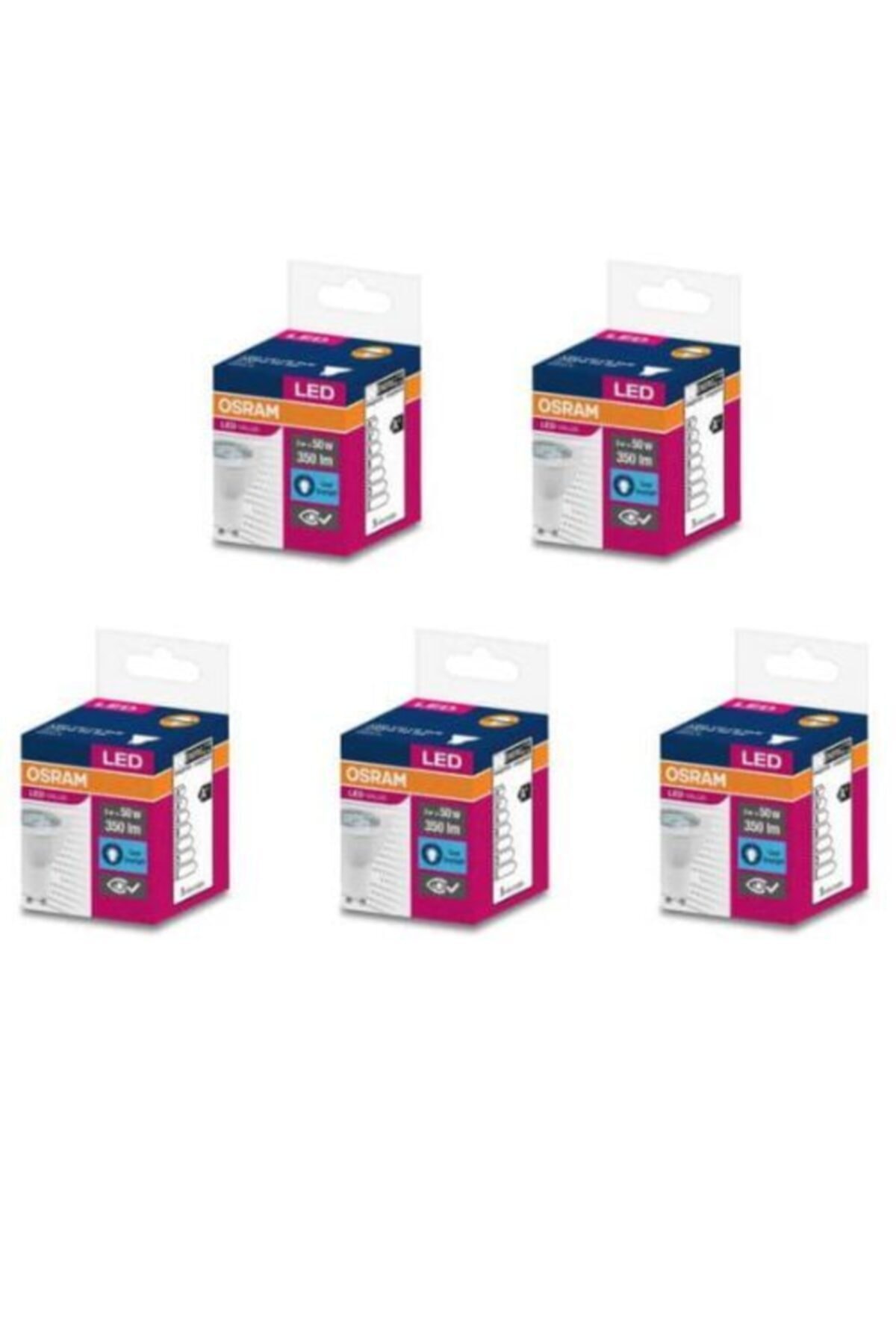 Osram Gu10 5w Led Ampul 6500k Beyaz Işık 5'li Paket