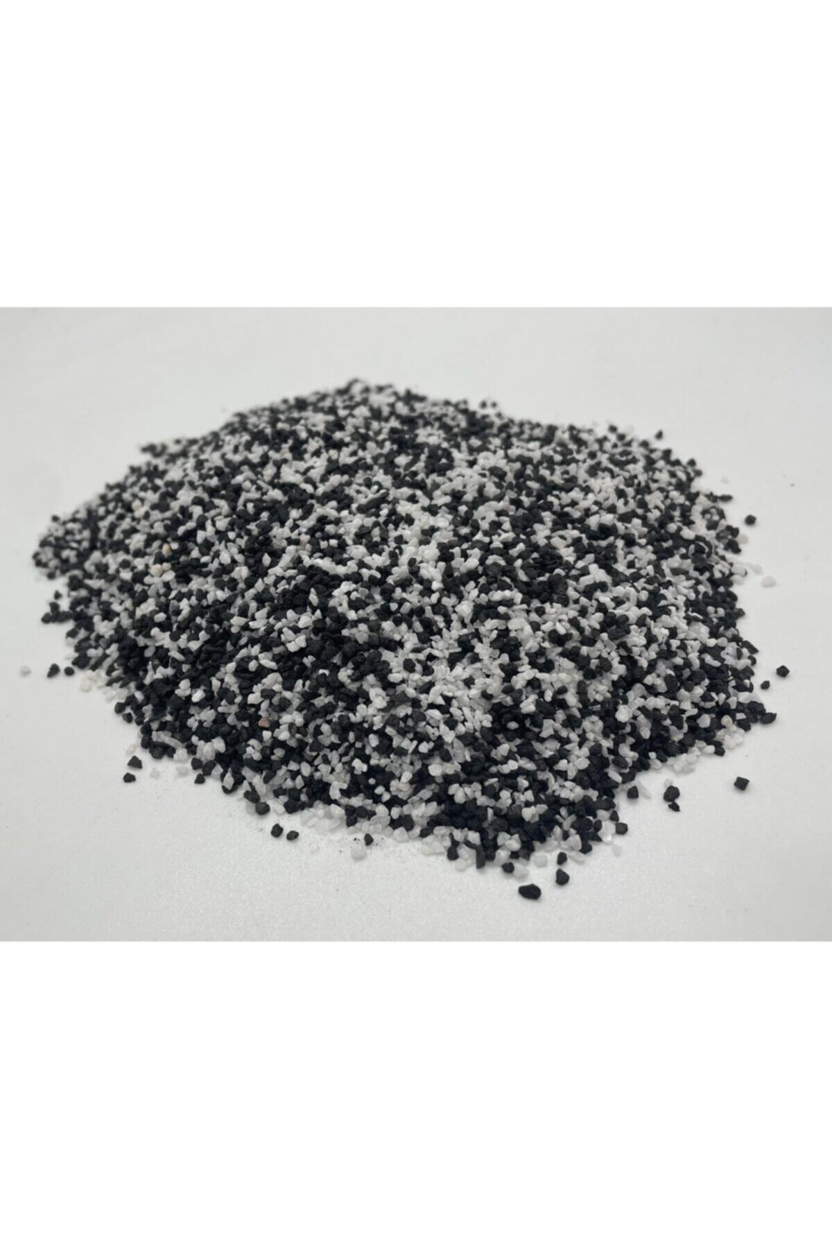 Mevadd 5 Kg Siyah-beyaz Akvaryum Kumu 1 - 2 Mm Kalsit Silis,akvaryum,bahçe,dekor,saksı,terraryum,sahil Kumu