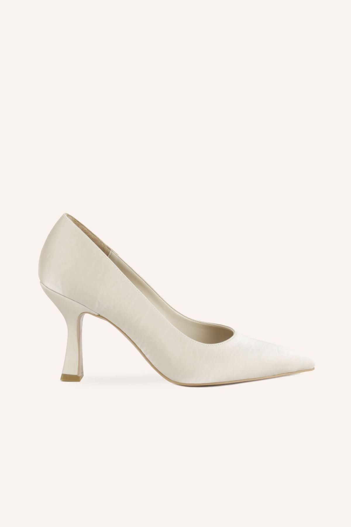 MARCATELLI Altın Kırışık Saten Italyan Kırışık Stiletto