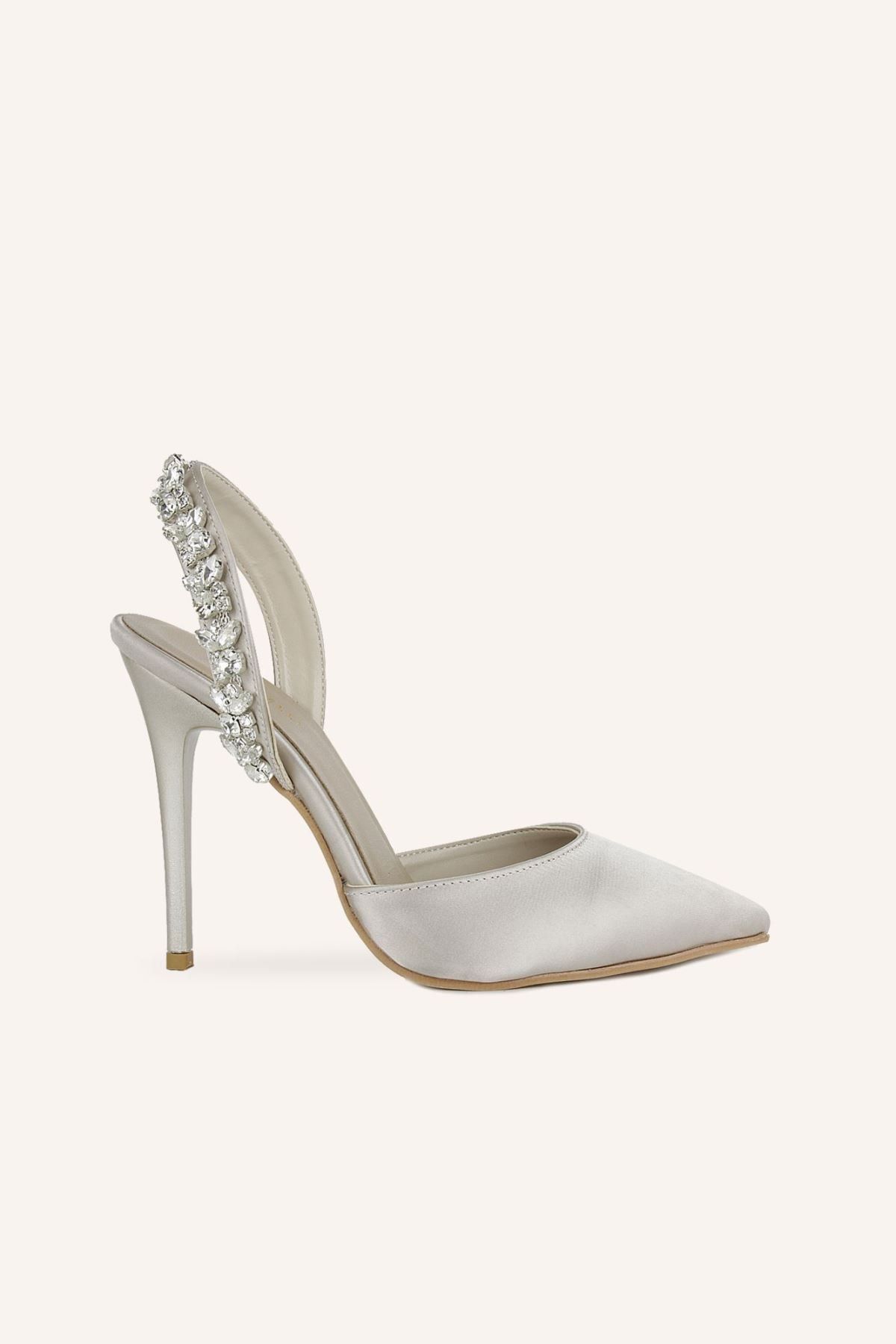 MARCATELLI Saten Taşlı Stiletto