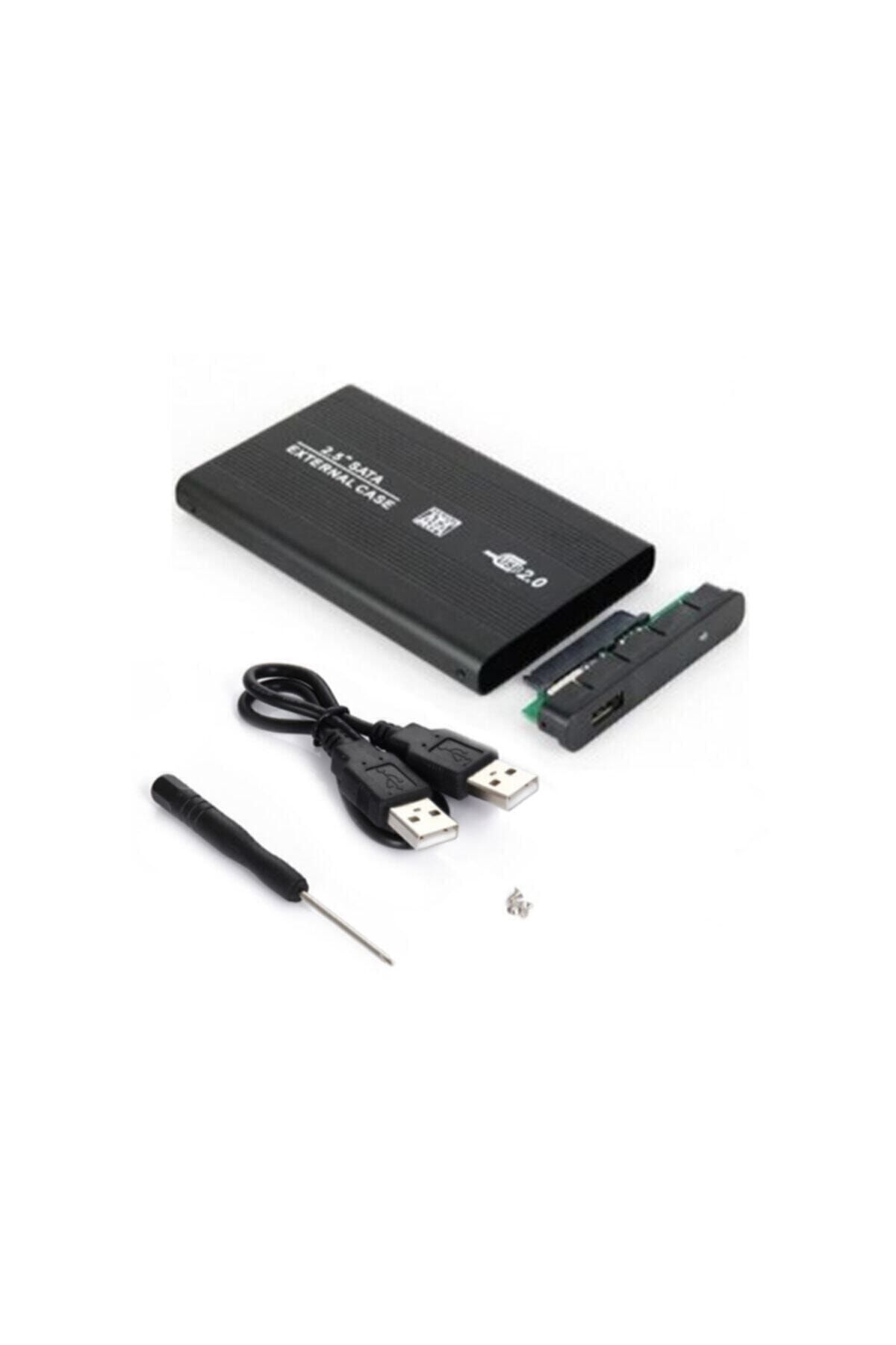 WOZLO 2.5 Usb Sata Hdd Harddisk Kutu Aliminyum Gövde - Harici Hdd Hard Disk Kutusu - Siyah