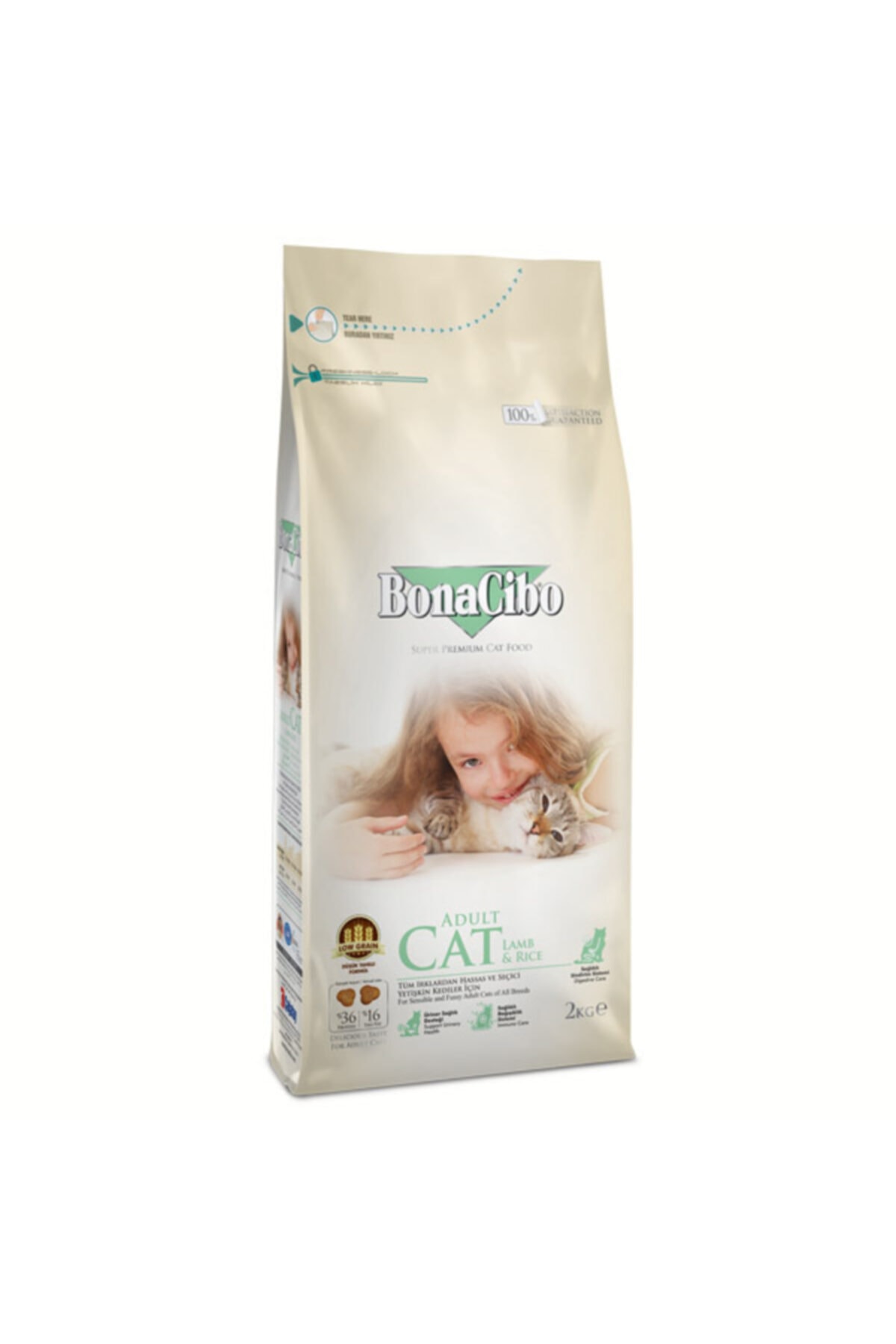 BonaCibo Kuzu Etli ve Pirinçli Yetişkin Kedi Maması 2kg