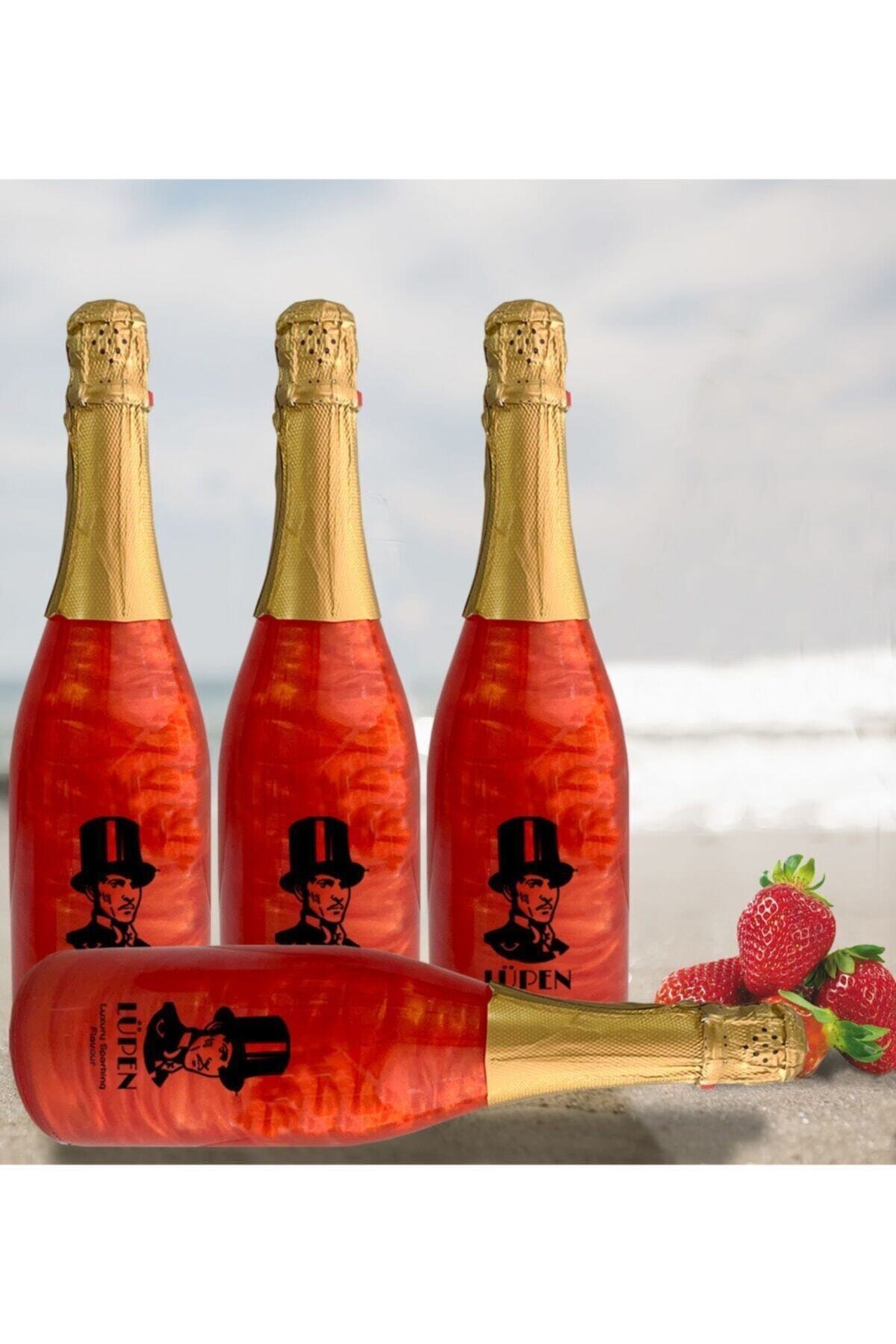 Lüpen Alkolsüz Simli Çilek Aromalı Gazlı Içecek 750 Ml 4 Adet