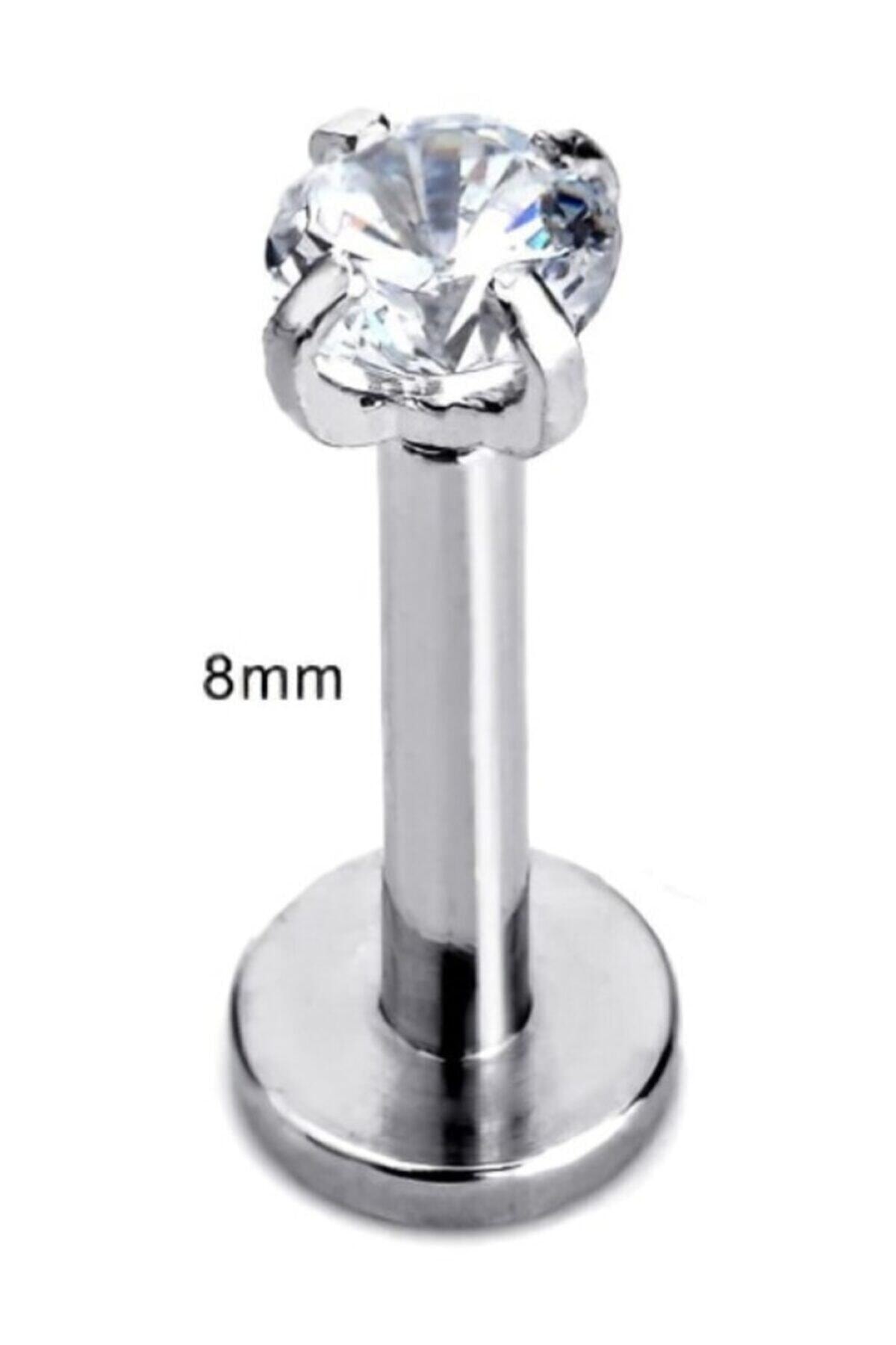 Mor Gümüş Tek Taş Tragus,dudak,kulak Piercing