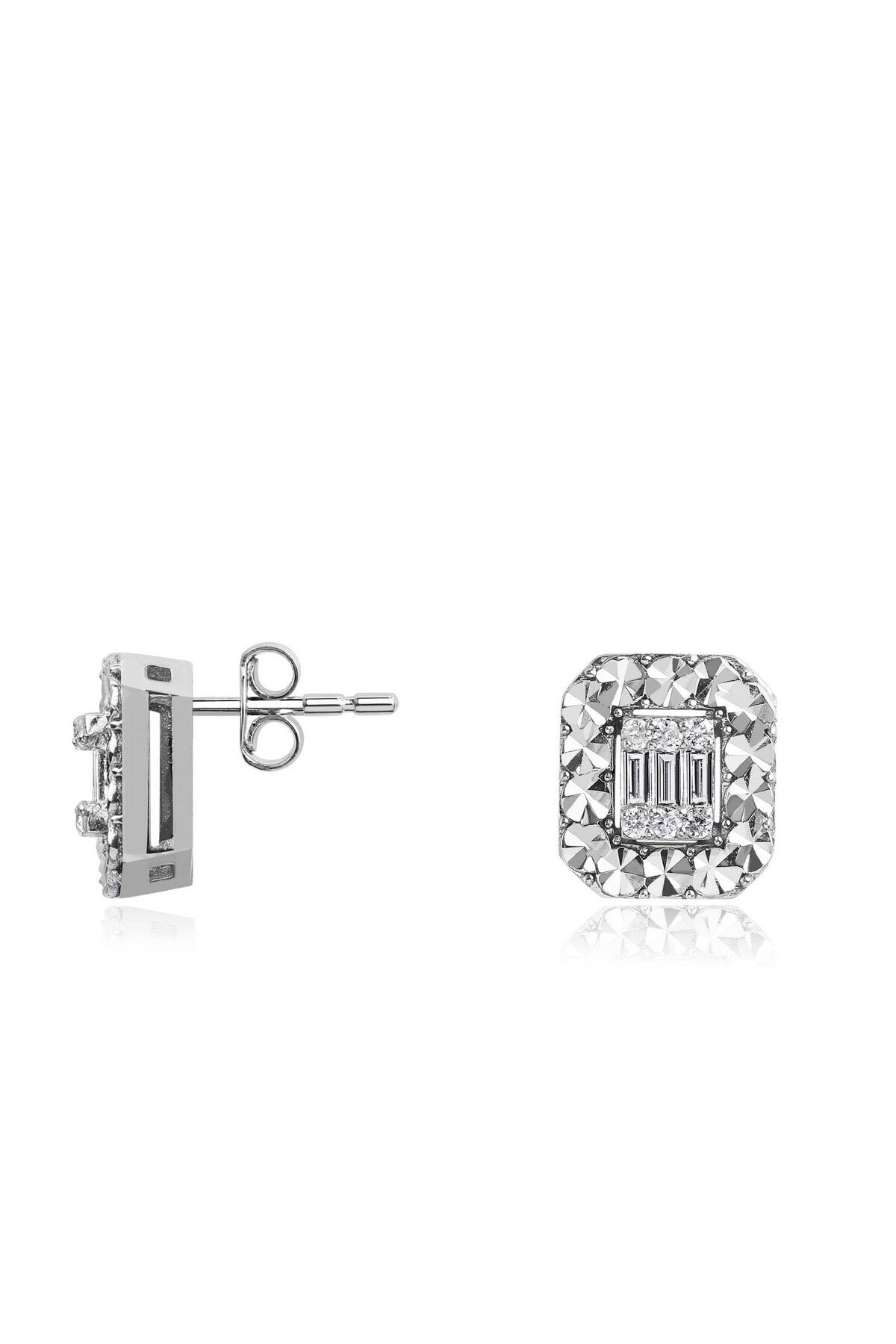 Diamond LineGülaylar 0,14 Karat Pırlanta Baget Küpe