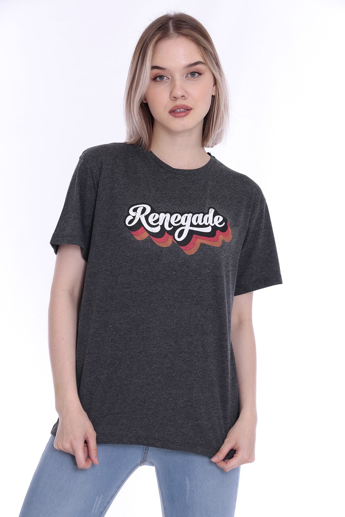 Longamita Eskitme Baskılı %100 Pamuk Tshirt