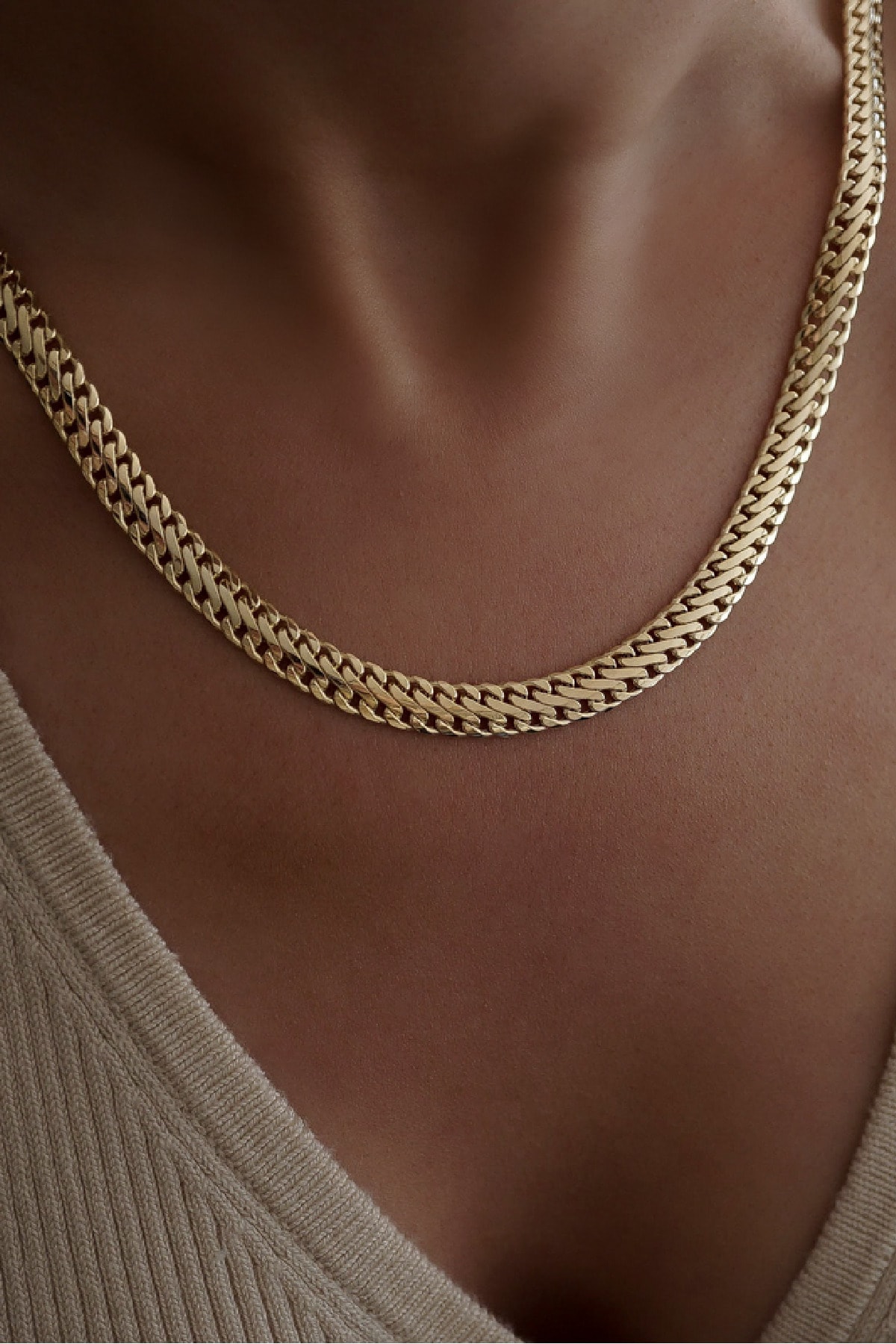 ALTINTAŞ KUYUMCULUK 55 Cm 7 Mm Modern Bismark Altın Zincir