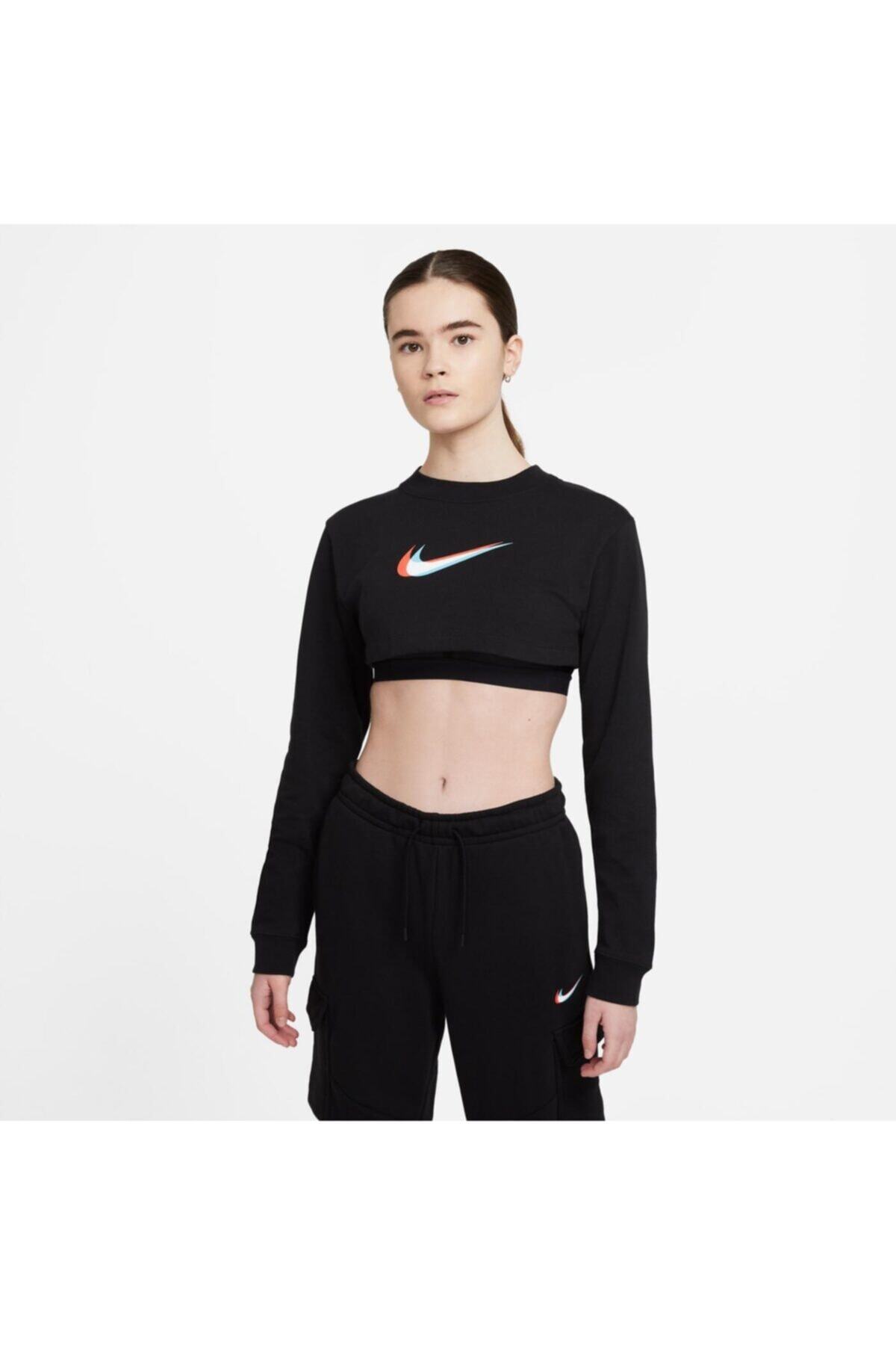 Nike Sportswear Kadın Siyah Crop T-shirt Dj4122 - 010