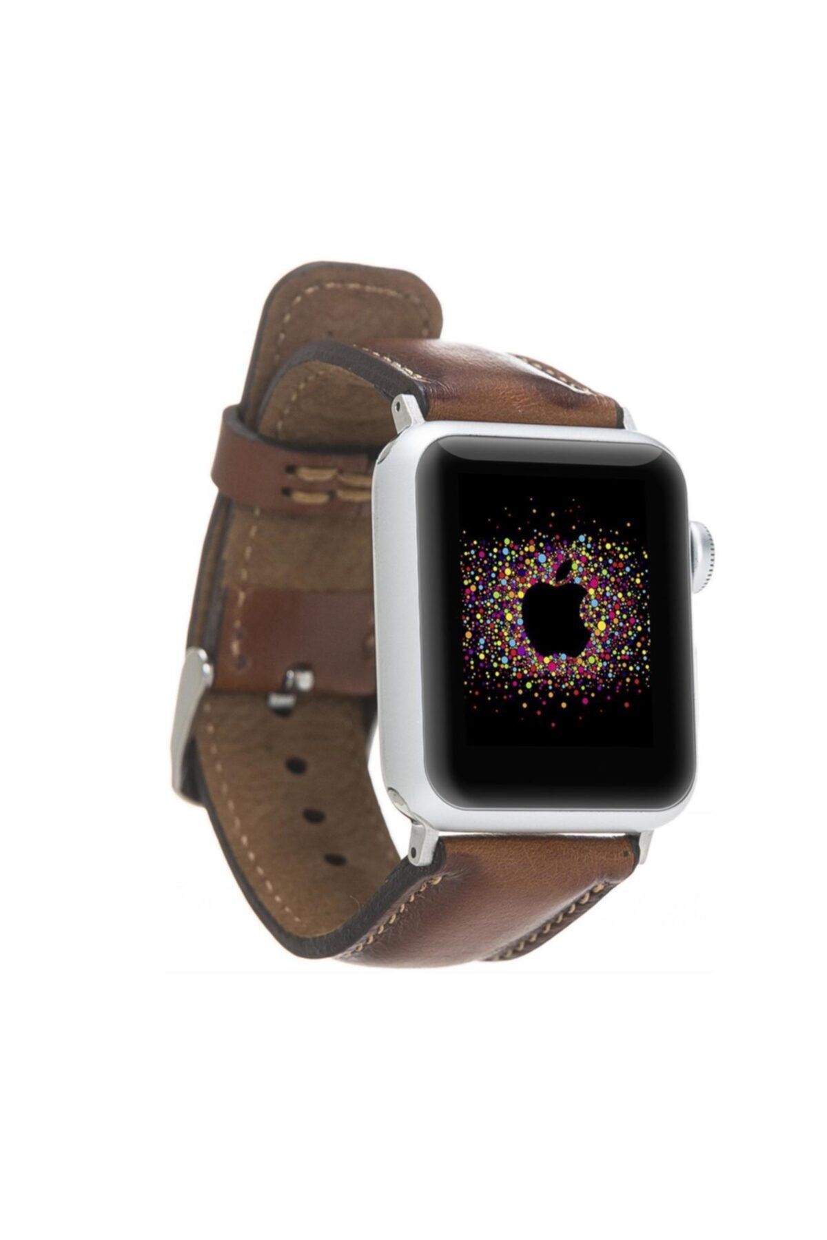 Bouletta Watch Uyumlu Deri Kordon 42-44-45mm Rst2ef Efektli Kahve