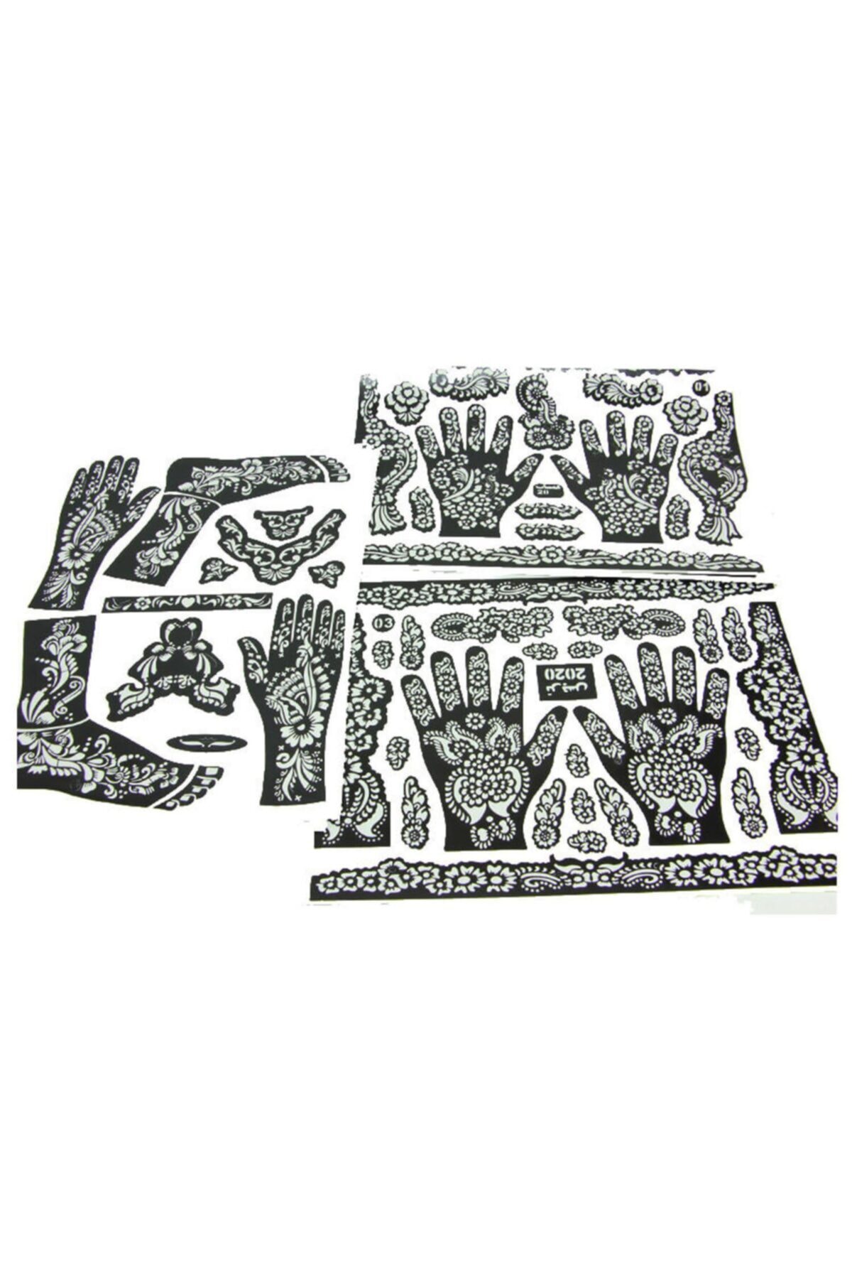 KaktüsKedi 12 Parça Hint Desenli Kına Kalıbı Seti