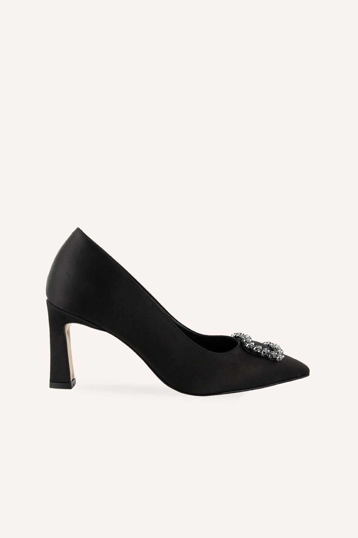 MARCATELLI Siyah Saten Venom Stiletto
