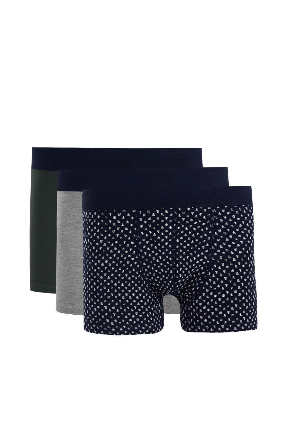 DeFacto Esnek Kumaş Standart Kalıp 3'Lü Paket Boxer
