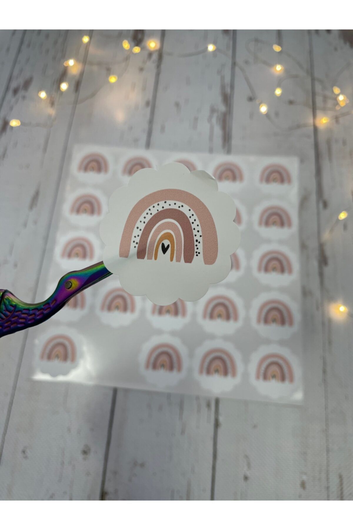 eylülün etiket fabrikası Gökkuşağı Opak Sticker