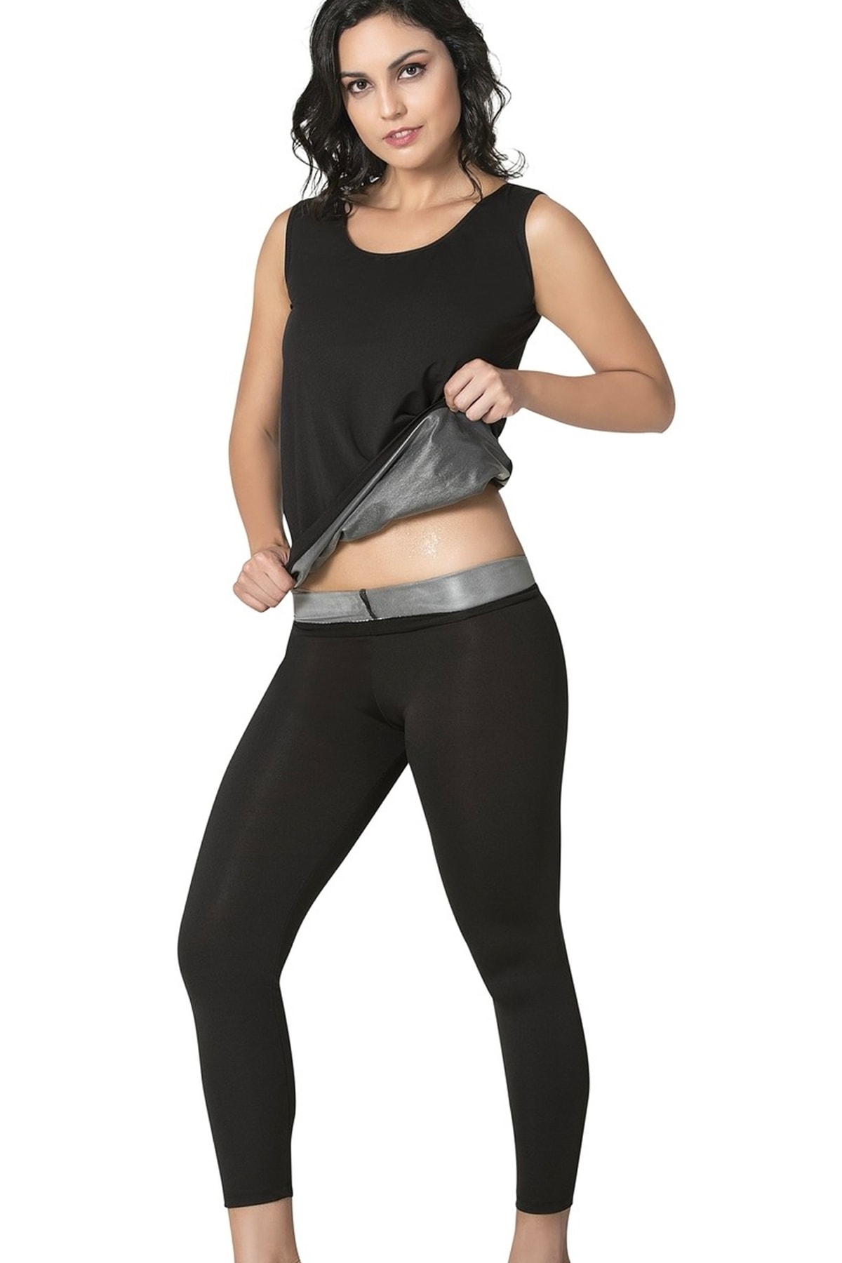 Sauna Korse Termal Terletici Zayıflatıcı Atlet ve Tayt Spor Takım