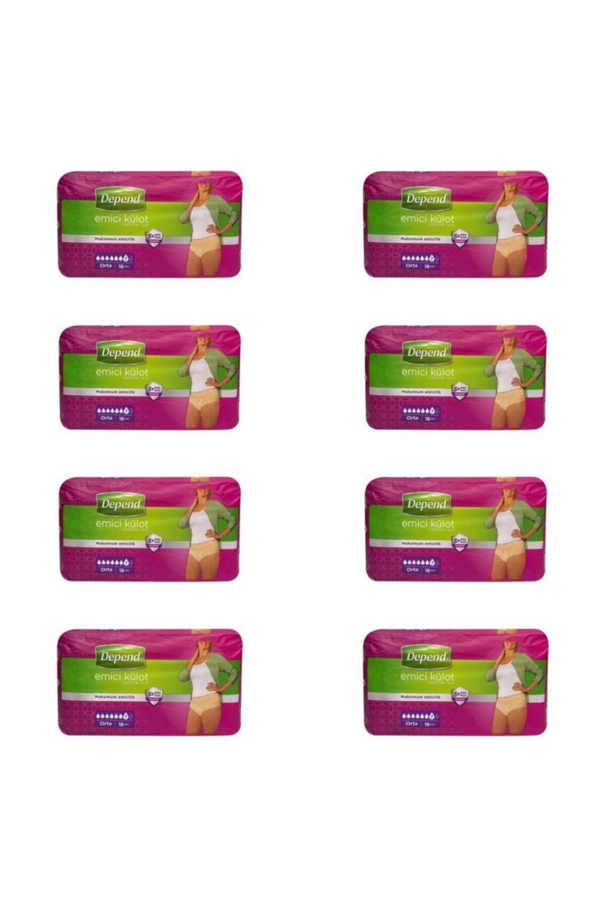 Depend Emici Külot Eko Paket Kadın Orta 18'li 8'li