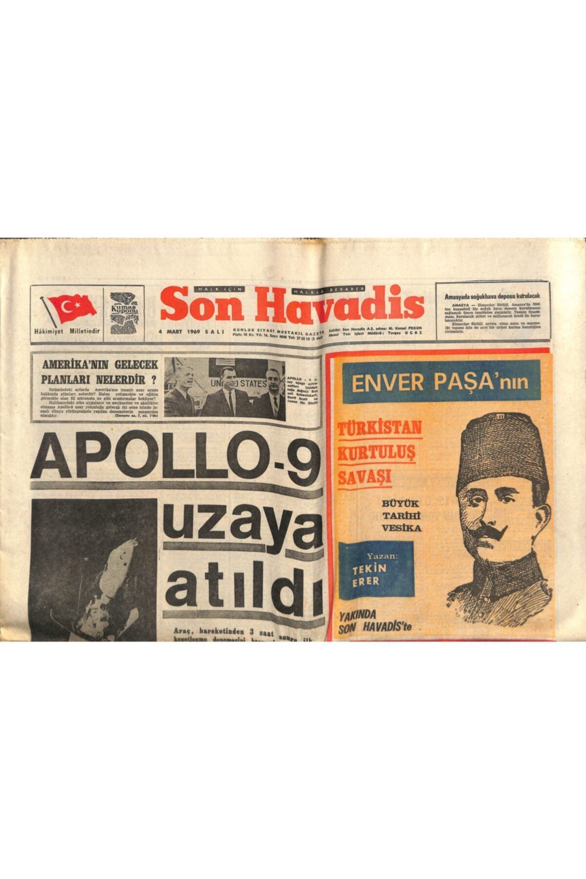 Gökçe Koleksiyon Son Havadis Gazetesi 4 Mart 1969 - Giresunsporlu Futbolcular Dün Kaza Geçirdiler